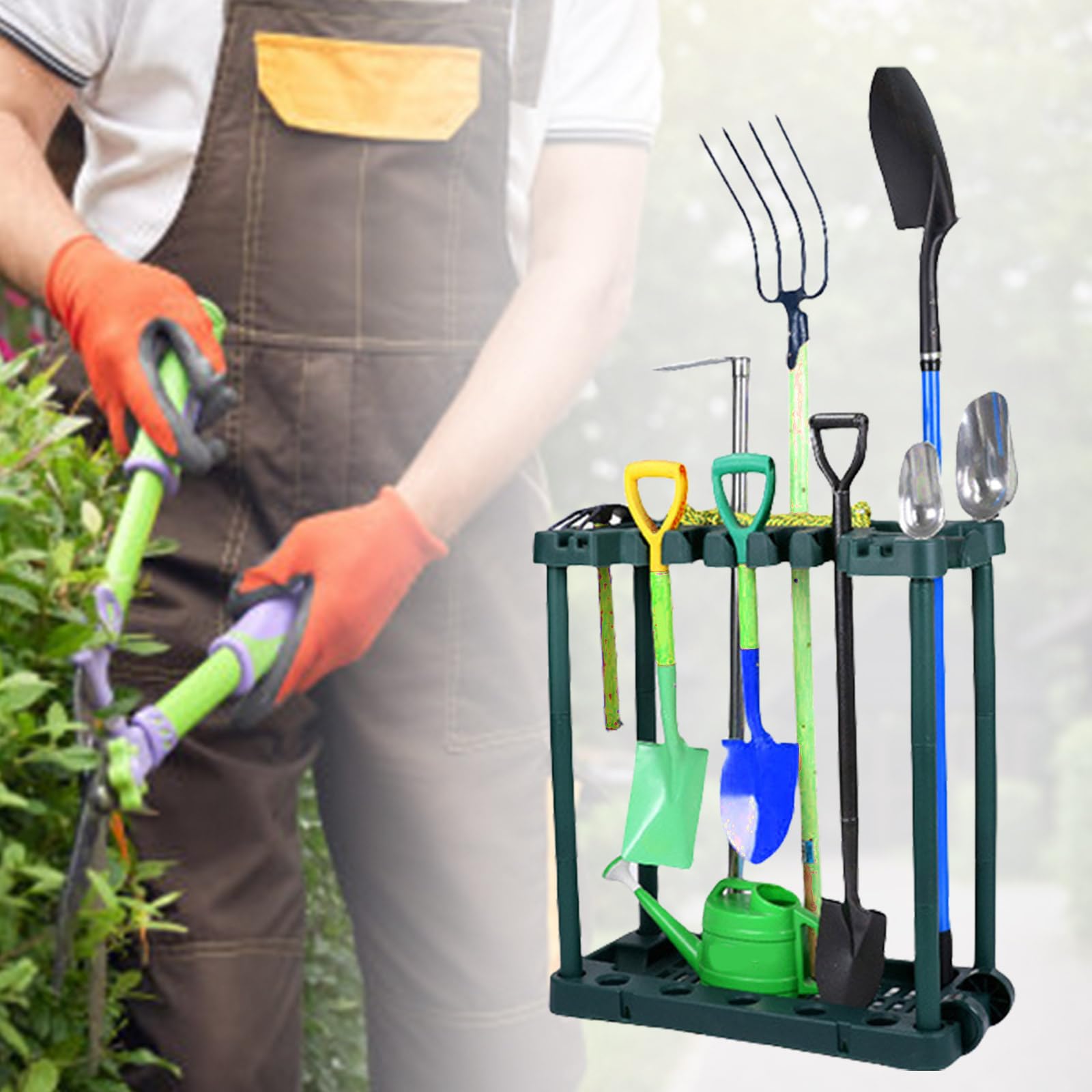 Scaffale per attrezzi da giardino, 74 x 84 cm, organizzazione del garage, salvaspazio, per giardinieri domestici, paesaggista, capannone, soluzione organizzativa