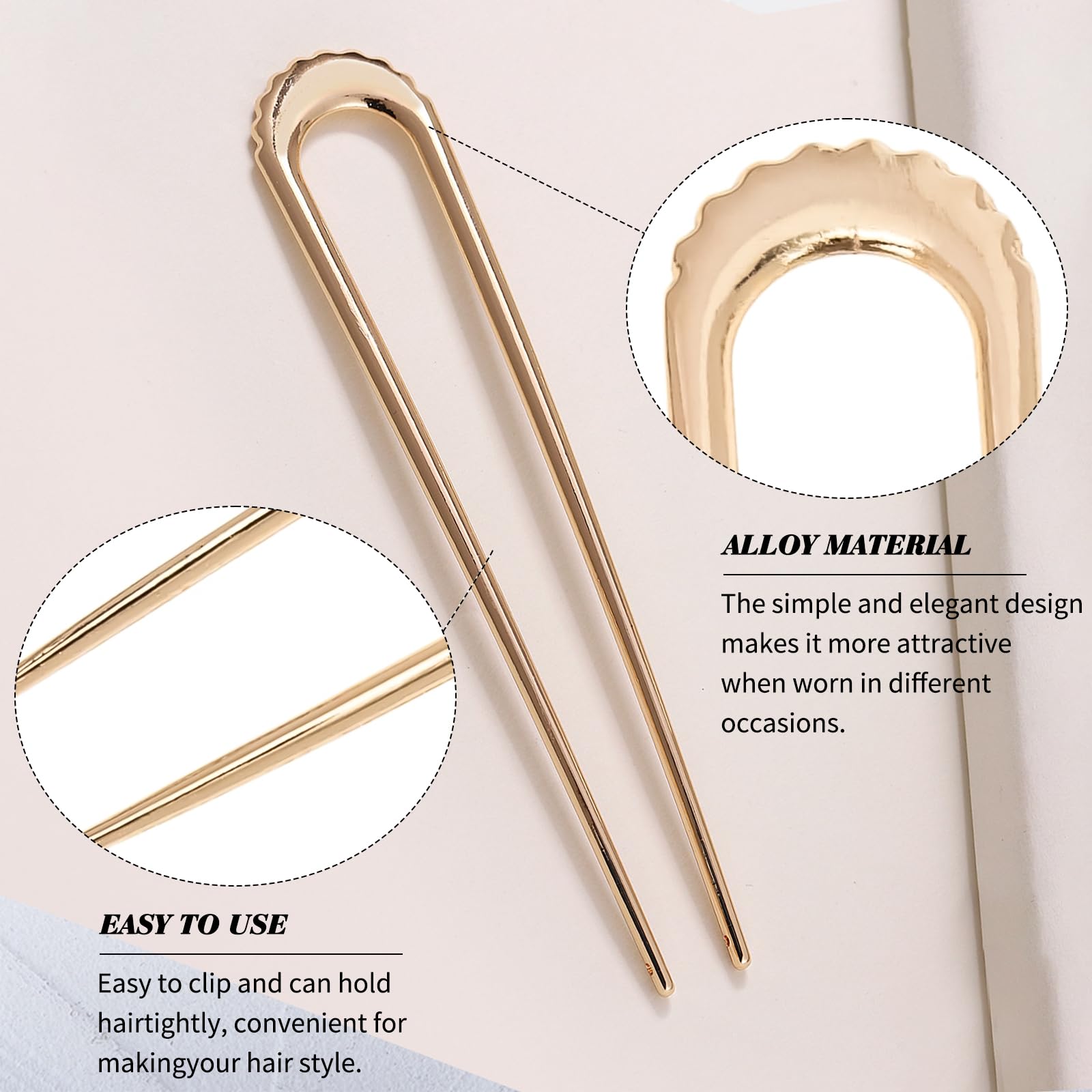6PCS French Pin, French Twist Hair Pin, French Hair Pin Metal, U Shaped Hair Pins, French Pin Metal - Image 3