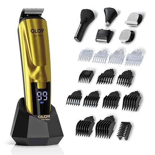 Miniatura 2 de Recortadora de barba, kit de aseo para hombre de 21 piezas y cortapelos, maquinilla de afeitar eléctrica recargable inalámbrica para barba, cara,