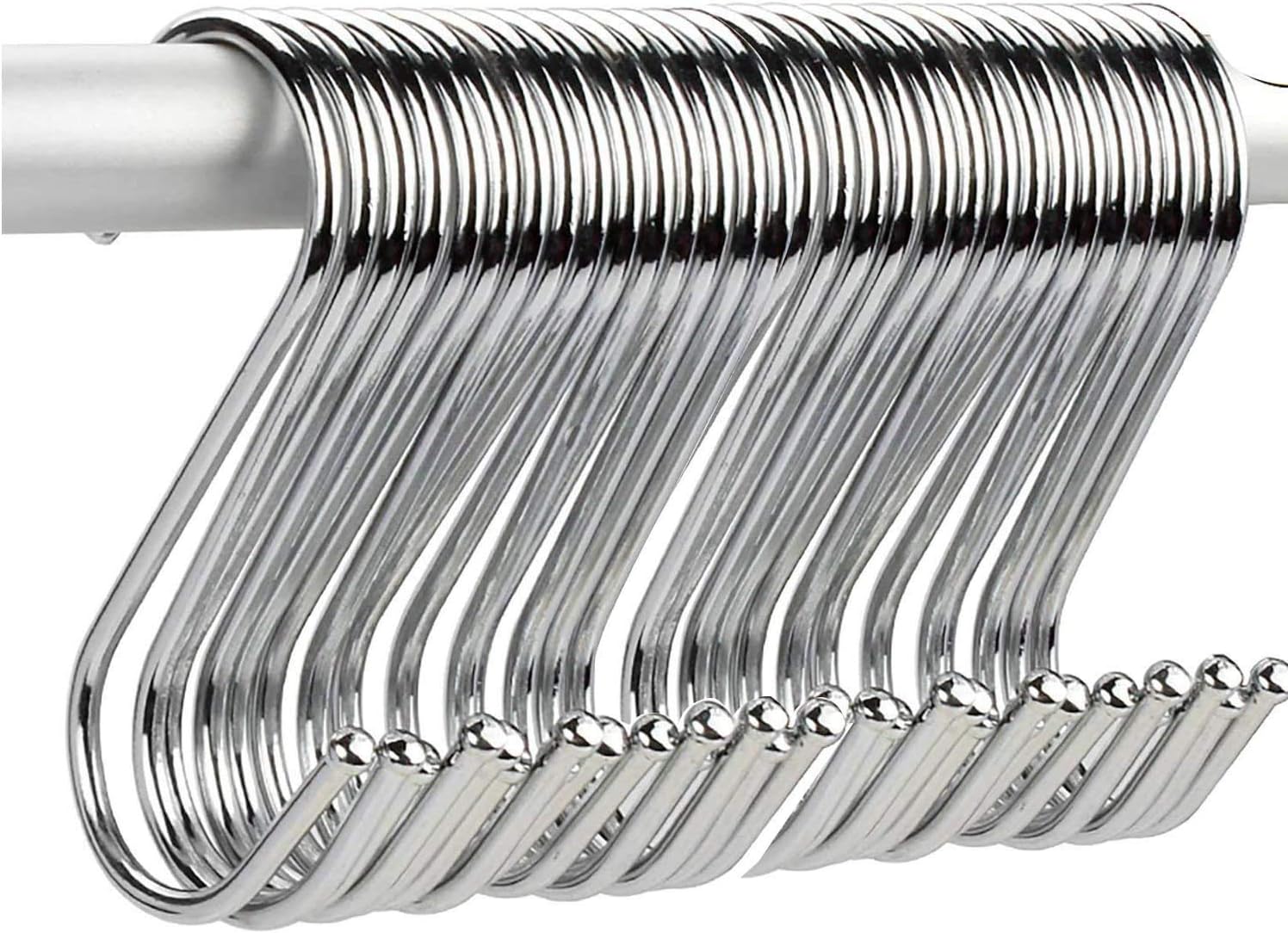 Hamosky 20PCS 4.73in/12cm Extra Large S Shaped Stainless Steel Hanging HooksSet - Ideal for Pots, Pans, Spoons & Other Kitchen Essentials - Perfect for Clothing (XXL-12CM)