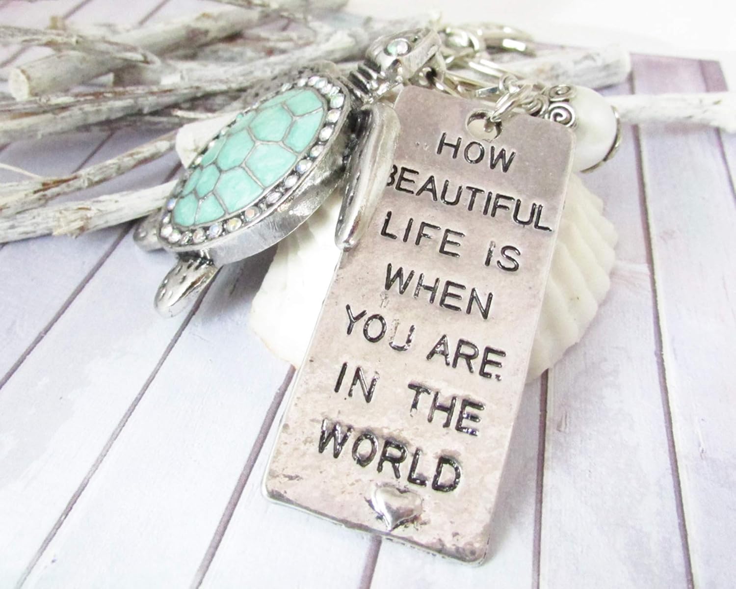 Sea Turtle Keychain, Quote Keychain, Valentines Day Gifts for Wife, Birthday Gifts for Her - Image 5