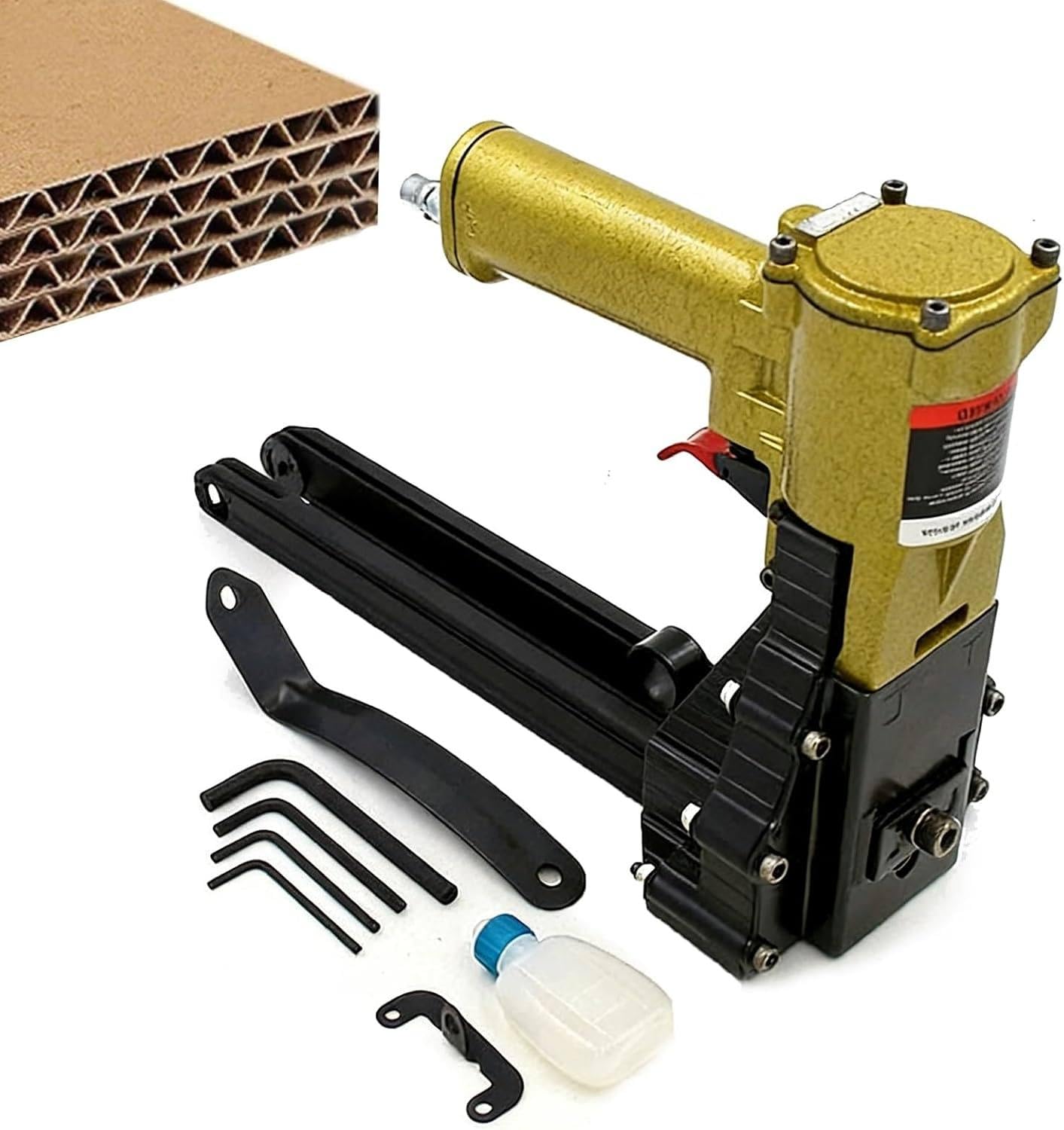 YXZYFPP Heavy Duty Pneumatic Carton Stapler - Air Powered Box Stapler for Closing Cartons and Packaging Corrugated Cases (size_name 15to18mm)