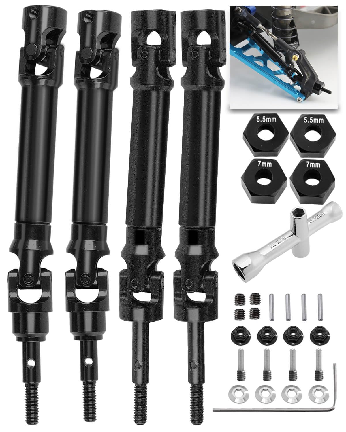 4Pcs Metal Stainless Steel Drive Shaft CVD For 1/10 Traxxas Slash Rustler Stampede Vxl 4x4 4wd Rc Car Upgrade Parts I.424352460 - View #7