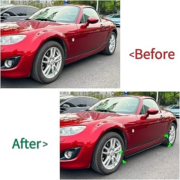 ボディサイドトリム に適合するマツダに適合する MX-5 に適合するミアータに適合する NC 2005–2015 サイドスカートスポイラースタイル外装アップグレードアクセサリー スタイリングモールディングCarbon Look
