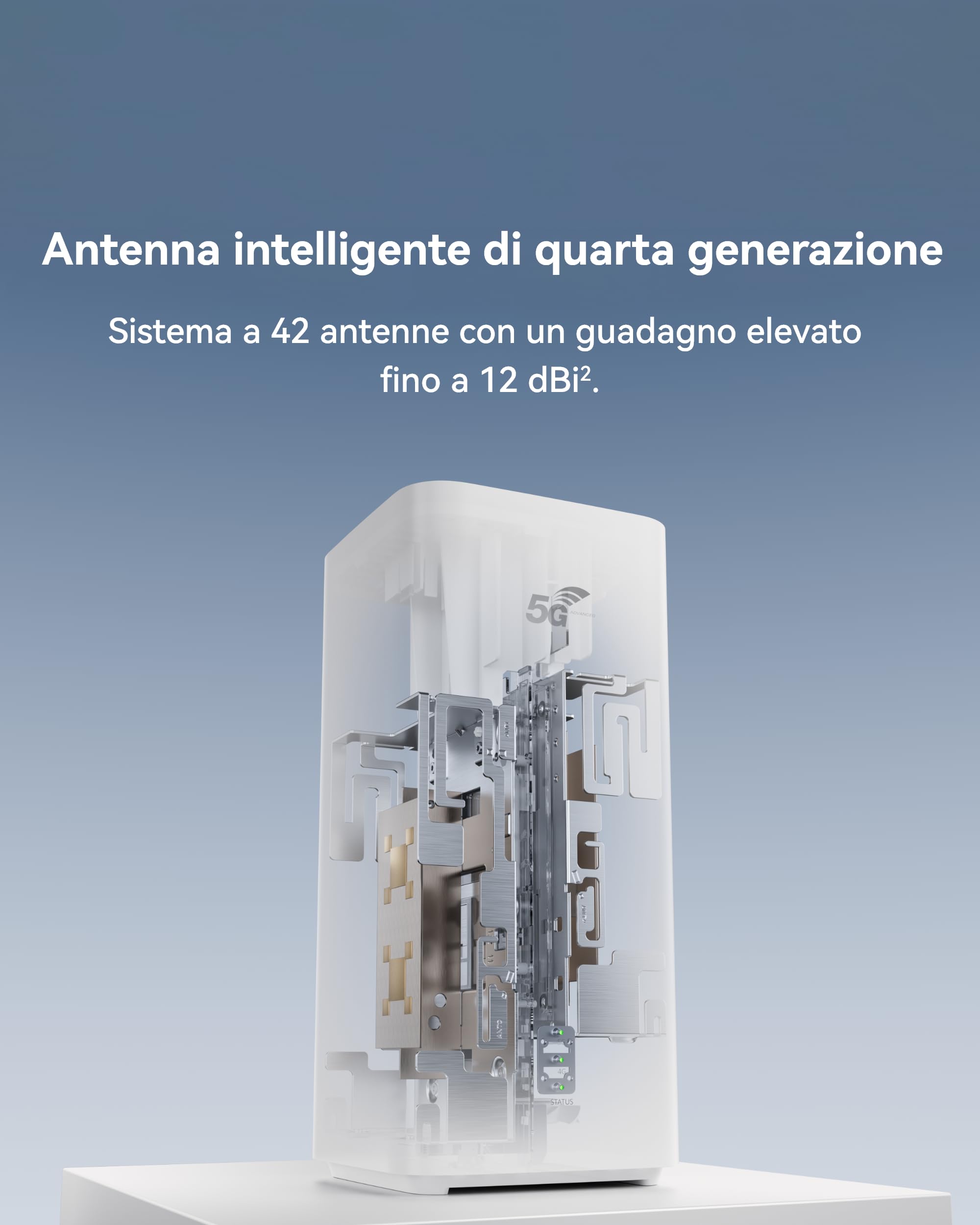 5G CPE 6, H165, router SIM 5G-A innovativo, DL 11,7 Gbps/Wi-Fi 7 BE3600, porta LAN/WAN 2,5 GE, antenna ad alto guadagno 12dBi per una maggiore copertura, garanzia di 30 mesi
