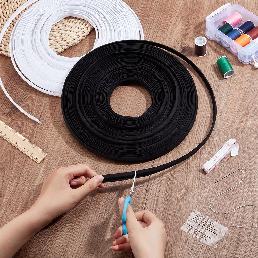 nbeads 20m Polycotton-Stäbchen Zum Nähen, Polyester-Stäbchen Mit Niedriger Dichte Und Baumwolle Überzogen Für Brautkleider Stillhütchen Korsetts Und Brautkleider, Weiß