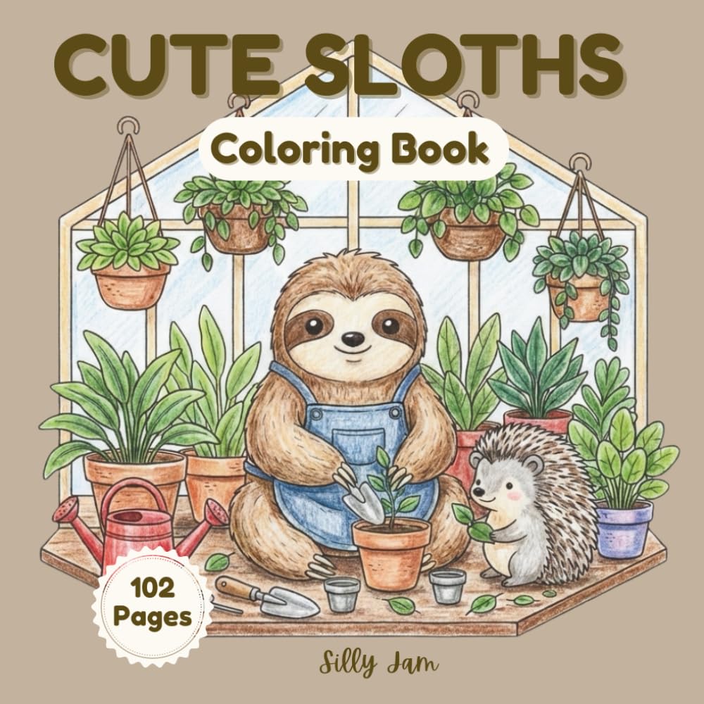 Cute Sloths Coloring Book: Bold and Easy Designs for Cute Sloth Coloring Stress Relief and Relaxation