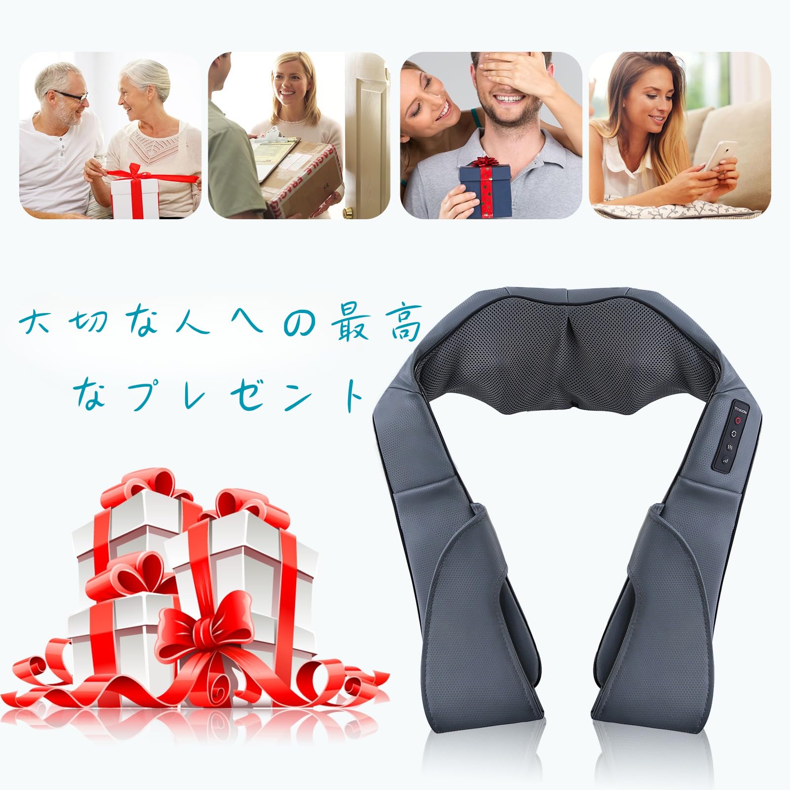 Masajeador de cuello y hombros con calor, Masajeador Cervical eléctrico Shiatsu, Masaje de rotación 3D para espalda, pantorrilla, pierna, relajación muscular de cuerpo completo en la oficina en casa
