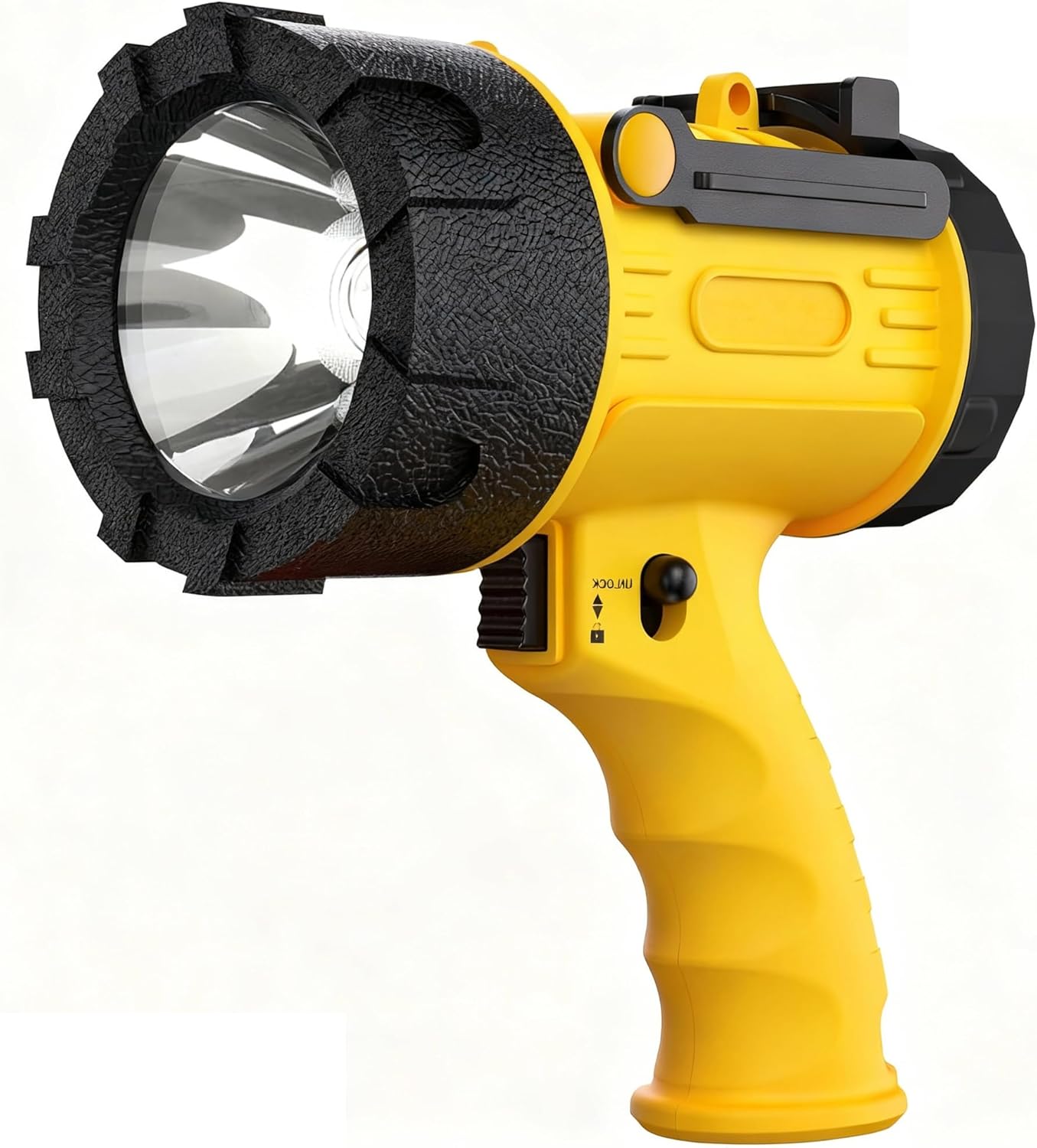 Rechargeable Spotlight Flashlight 200,000 Lumen LED, IP67 Waterproof 12 Hours Long Running Spot Light, Impact Resistant Handheld Spotlight with Detachable Red Lens