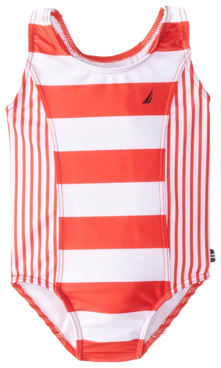 Nautica Girls' Mized Stripe Swimsuit