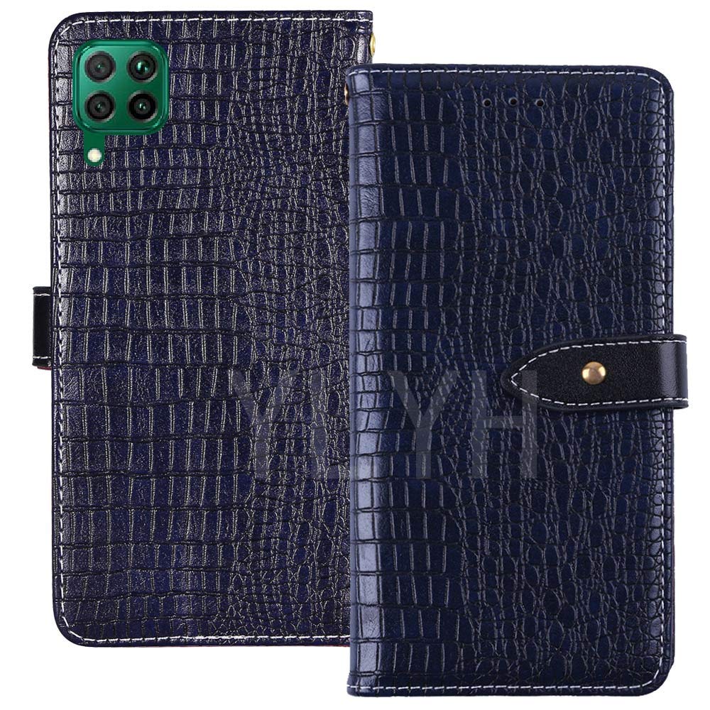 Custodia A Libro Con Portafoglio Per LG K11 (5.3 Pollici) In Pelle PU Blu, Con Fibbia Magnetica, Slot Per Carte E Funzione Stand. Protezione Completa.