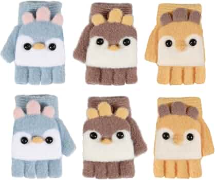 Guanti Per Bambini Flip-top Invernali Con Patta - Senza Dita, Morbidi, Per 7-9 Anni, Ideali Per Giocare E Scrivere