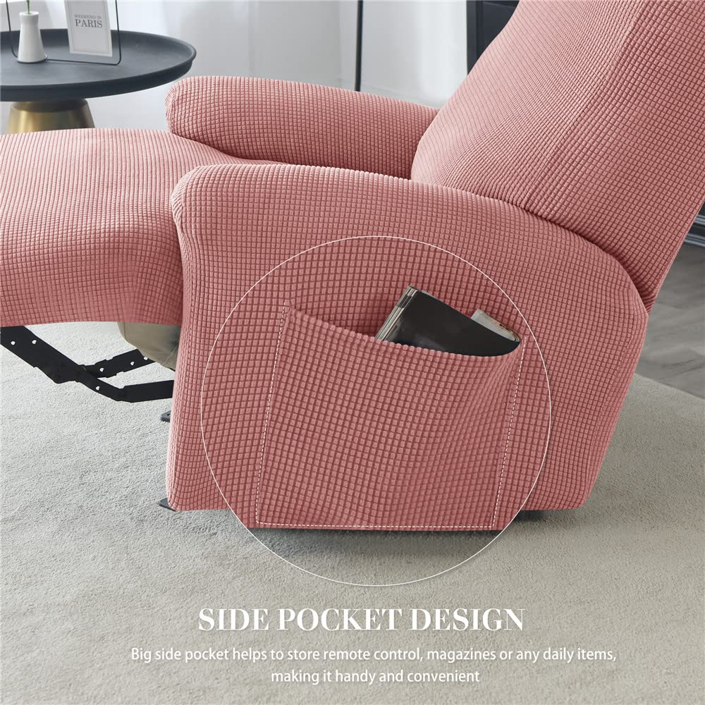 Copripoltrona Relax In Velluto Elasticizzato - Rosa, 1 Posto, Con Tasche - Foto 10