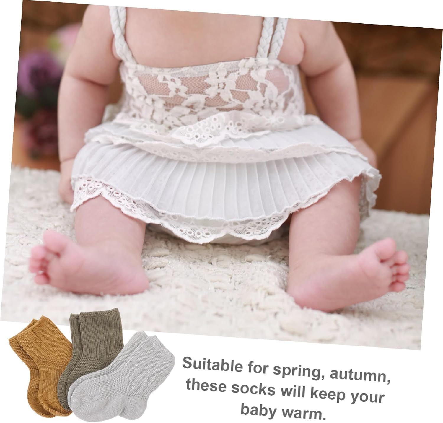 ORFOFE 3pairs Warm Newborn Socks Mid Tube Design Socks for Boys Girls Boy Girl for Spring Autumn Soft Comfortable s Months