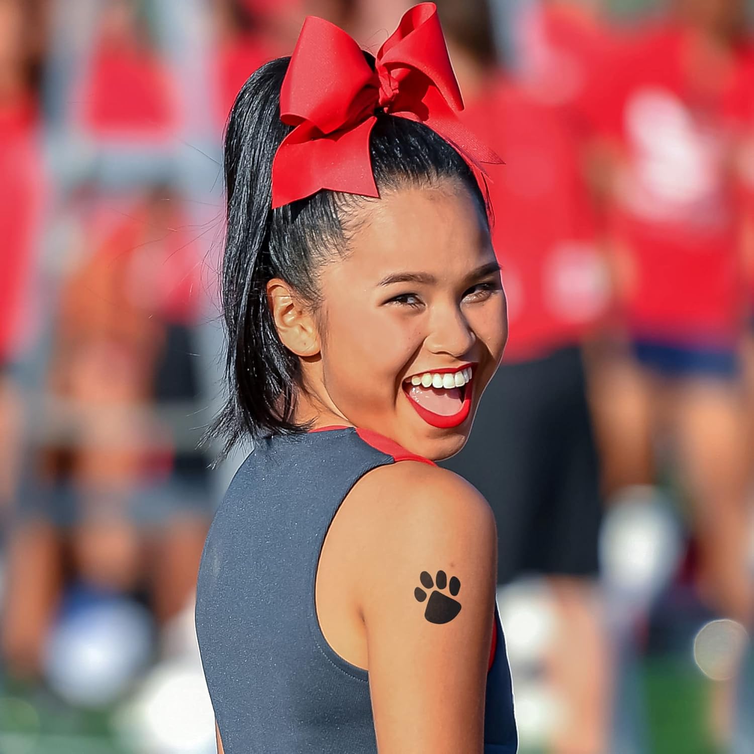 Paw Print Temporary Tattoos / 20 Double Paw Prints/Great for School & Team Spirit/Skin Safe/Removable (Black) - Image 5