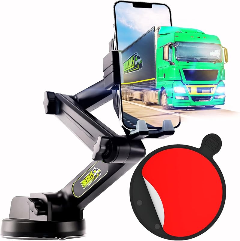Suporte de Celular para Caminhão Truckules com Base para Painel e Braço de 42,9 cm, Cinza