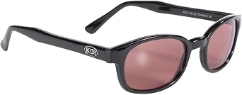 Pacific Coast Original KDs Biker Sunglasses Black Frame/Rose Colored Lens