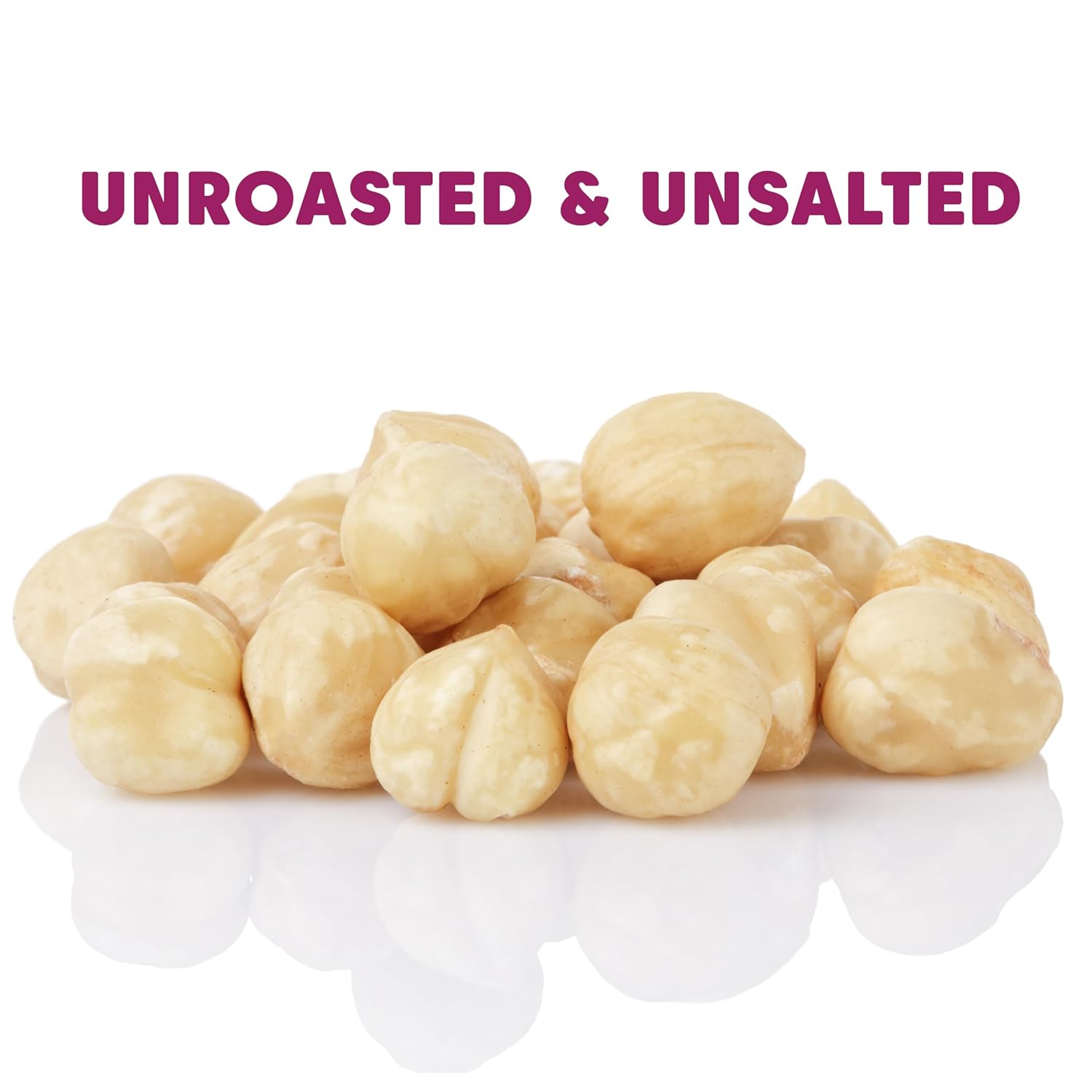 Wilderness Poets, Organic Blanched Hazelnuts - (32 Ounce - 2 Pound) - Whole, No Skins, Unroasted and Unsalted, Perfect For Baking, Making Hazelnut Flour - Bulk Size