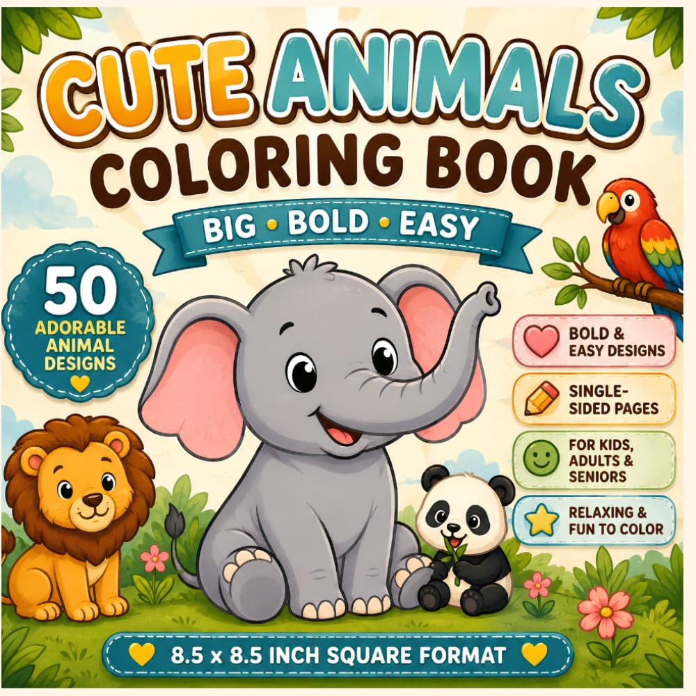 Cute Animals Coloring Book
