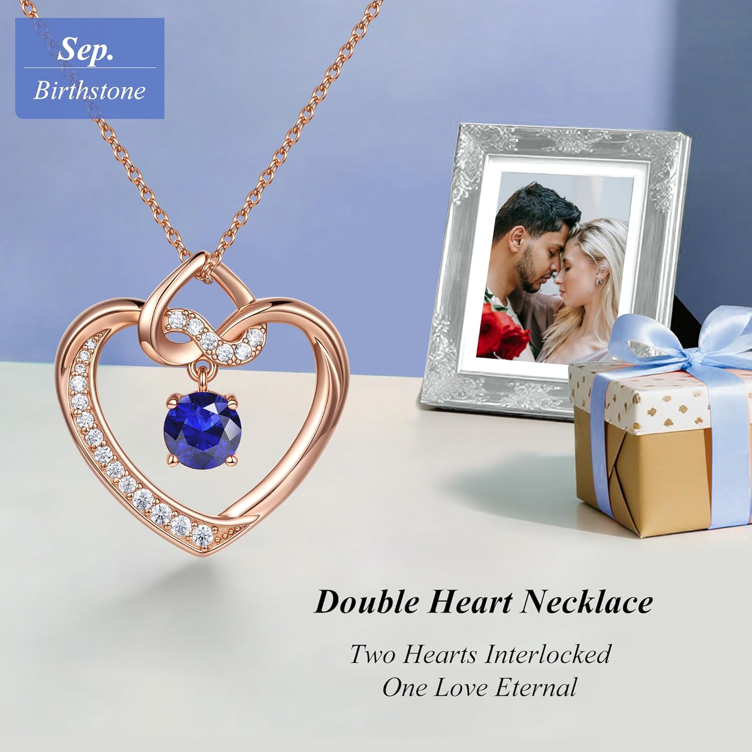 Heart Birthstone Necklaces Gifts for Women Wife, Jewelry for Women Wedding Anniversary Birthday Gifts for Wife Girlfriend Mom Christmas Valentines Gifts S925 Sterling Silver - Image 4