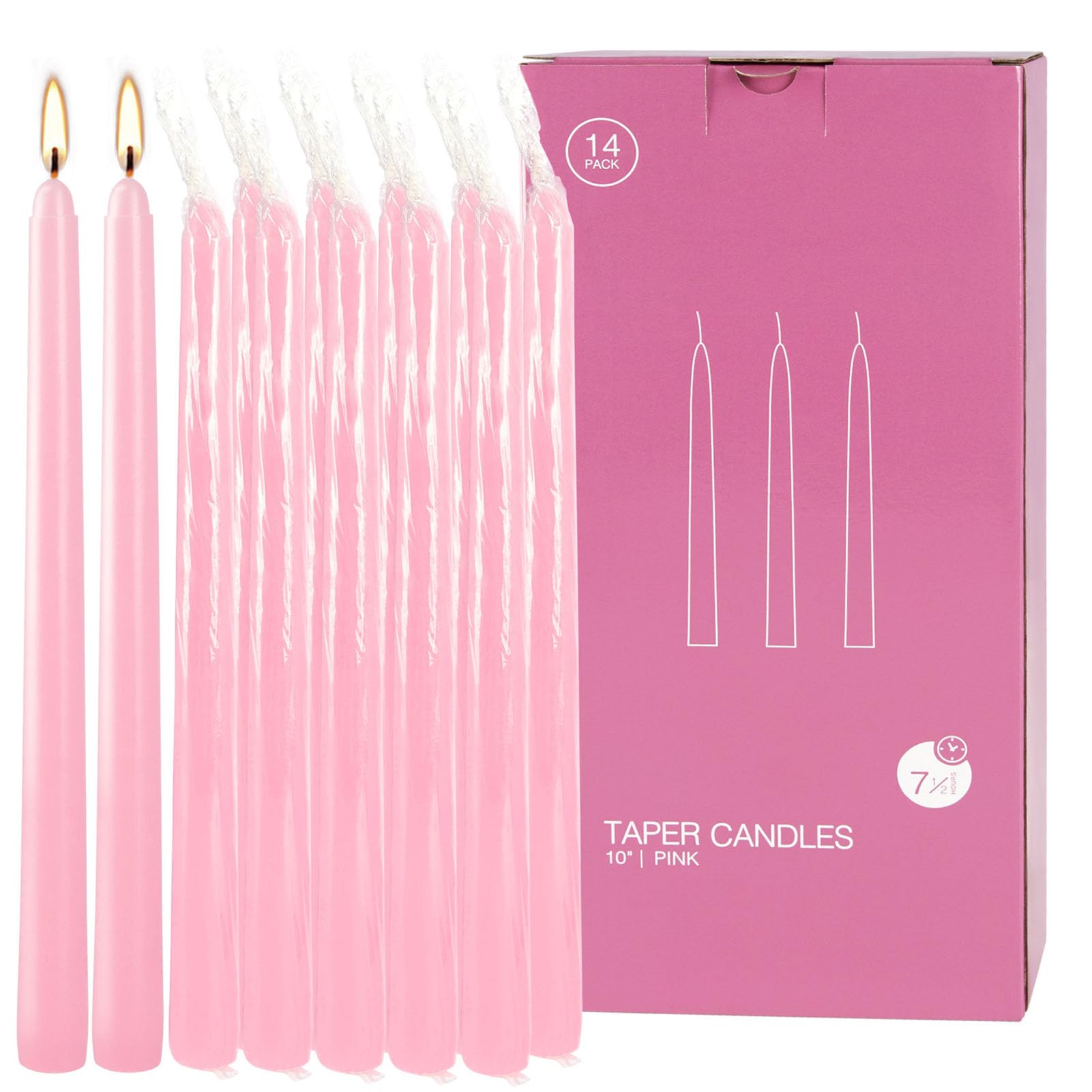 Fabater Set di 14 Candele Natalizie Dell'Avvento, Candele Coniche, 25,4 Cm, Rosa, Natalizie, Candelieri, per Matrimoni, Avvento, Casa, Chiesa, Decorazioni, Feste