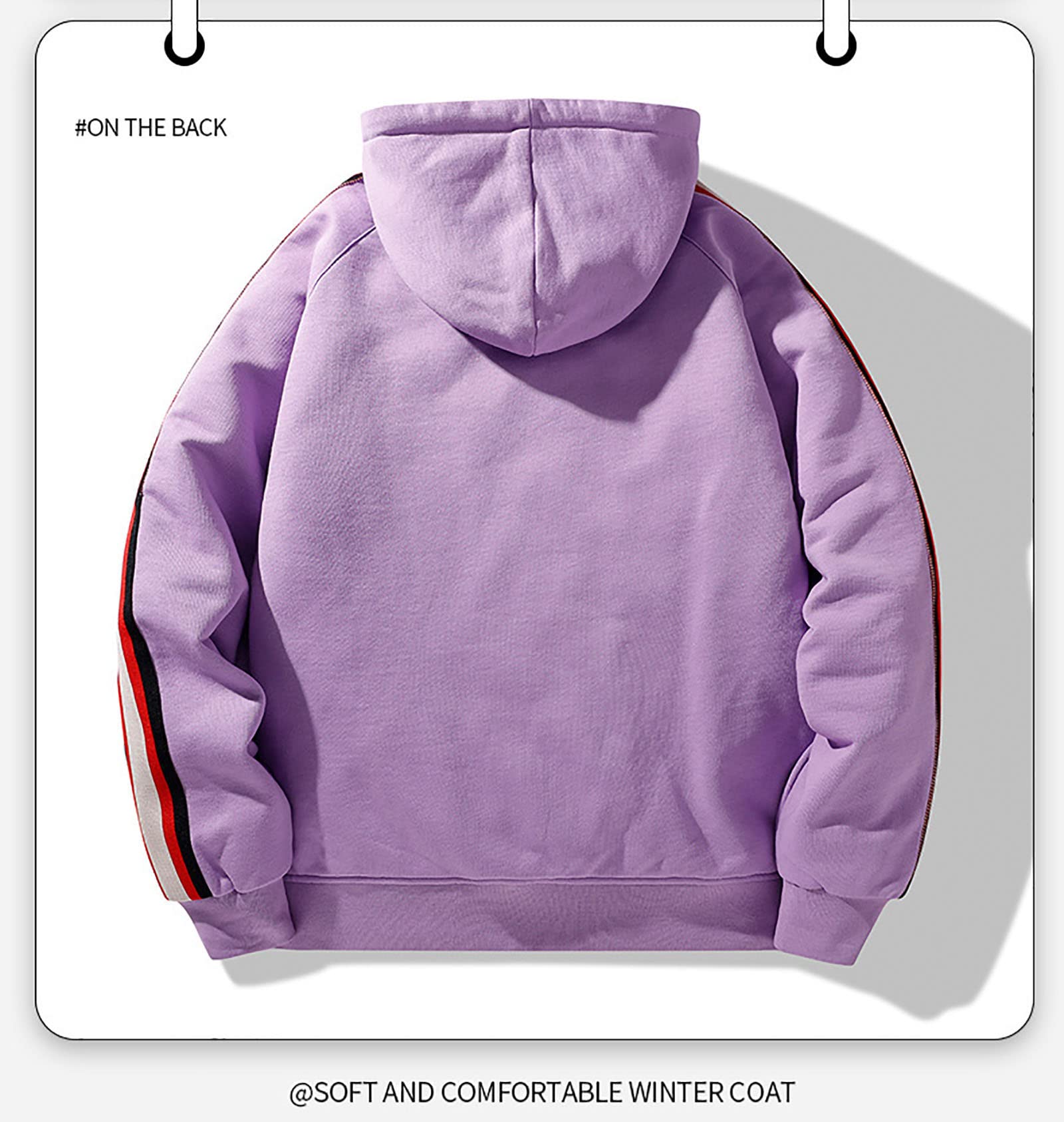 Suéter de Plumón para Hombre Chaqueta con Capucha Relleno de Plumón de Pato 90% Abrigo Casual Athletic Varsity Prendas de Abrigo Unisex,Purple,XL(173cm75kg)