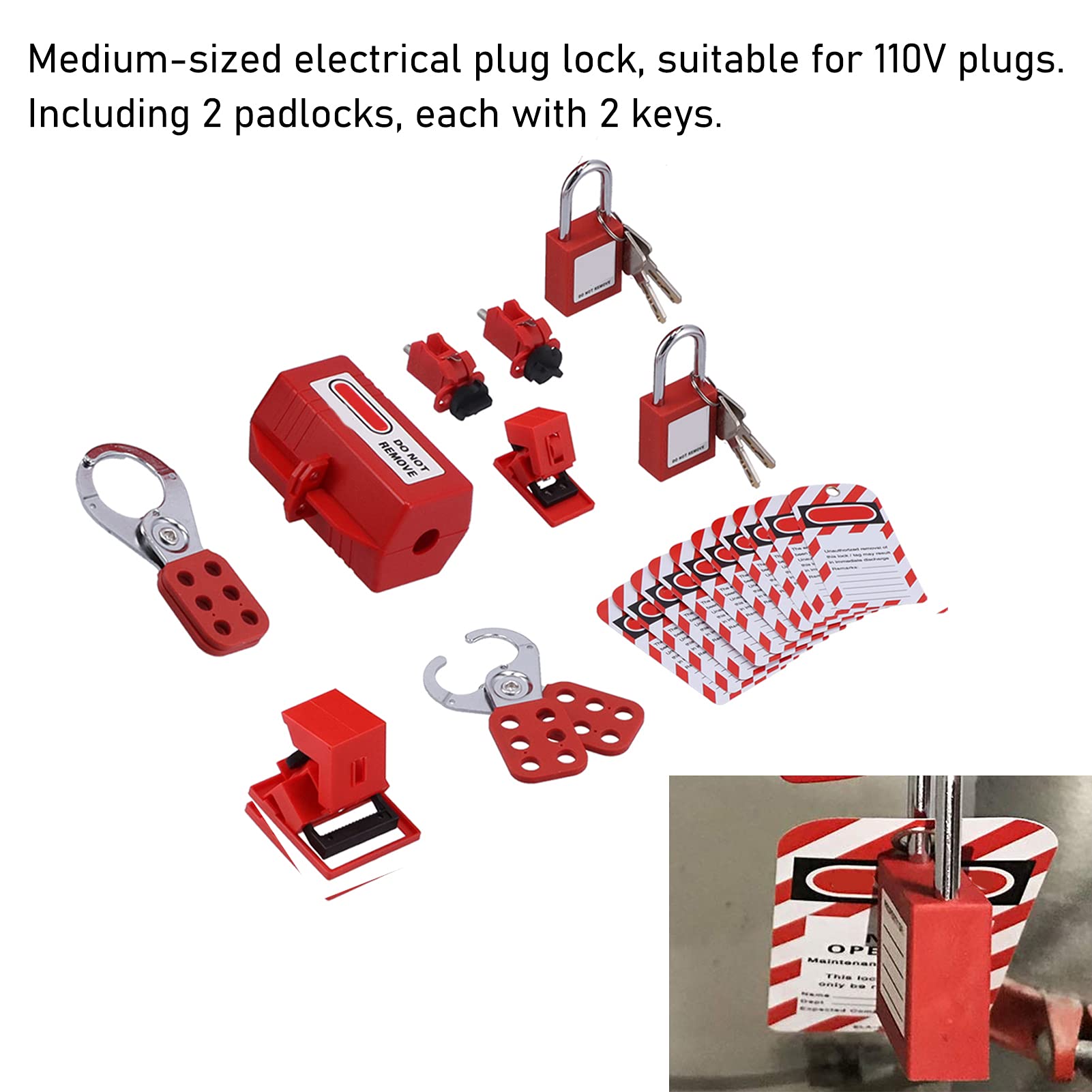 Luocute Zestaw do Blokady Elektrycznej z 2 Wyłącznikami Automatycznymi