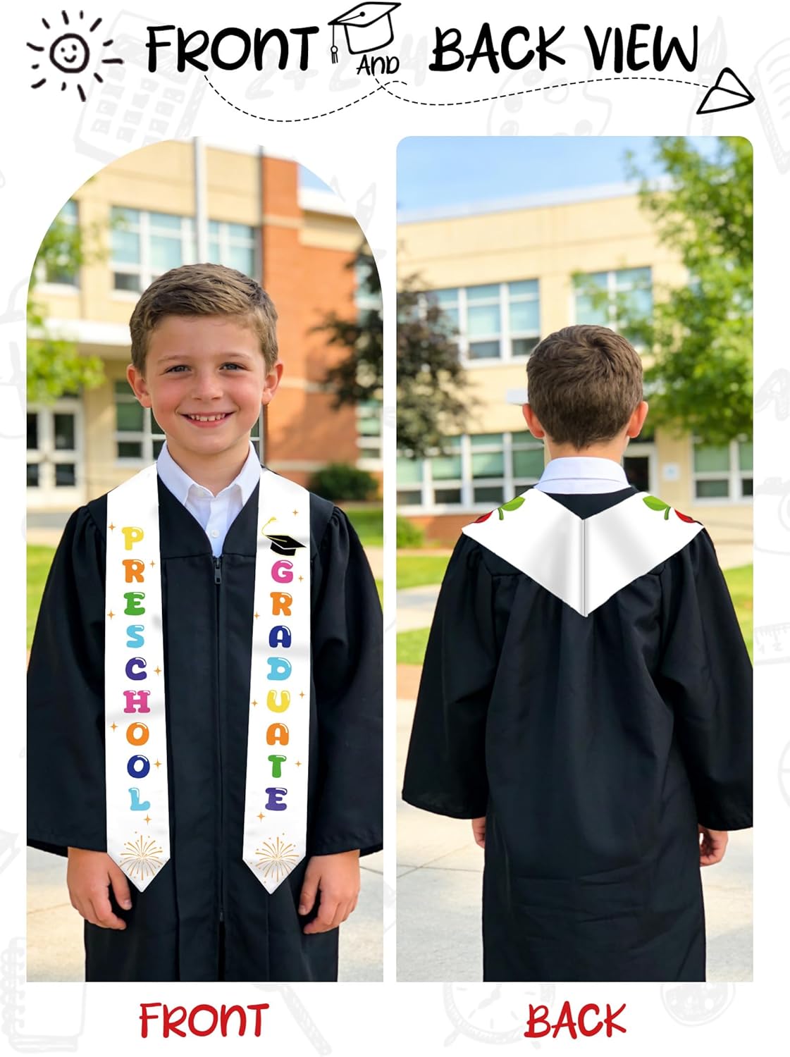 Class of 2026 Kids Graduate 5th Grade Kindergarten Stole Preschool Mexican Graduation Sash