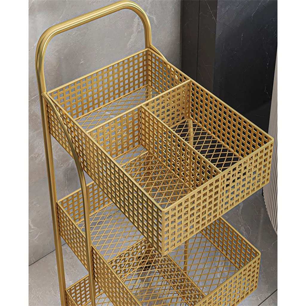 Estantes de metal de estilo escandinavo con ruedas extraíbles para almacenamiento de dormitorio, cocina y baño