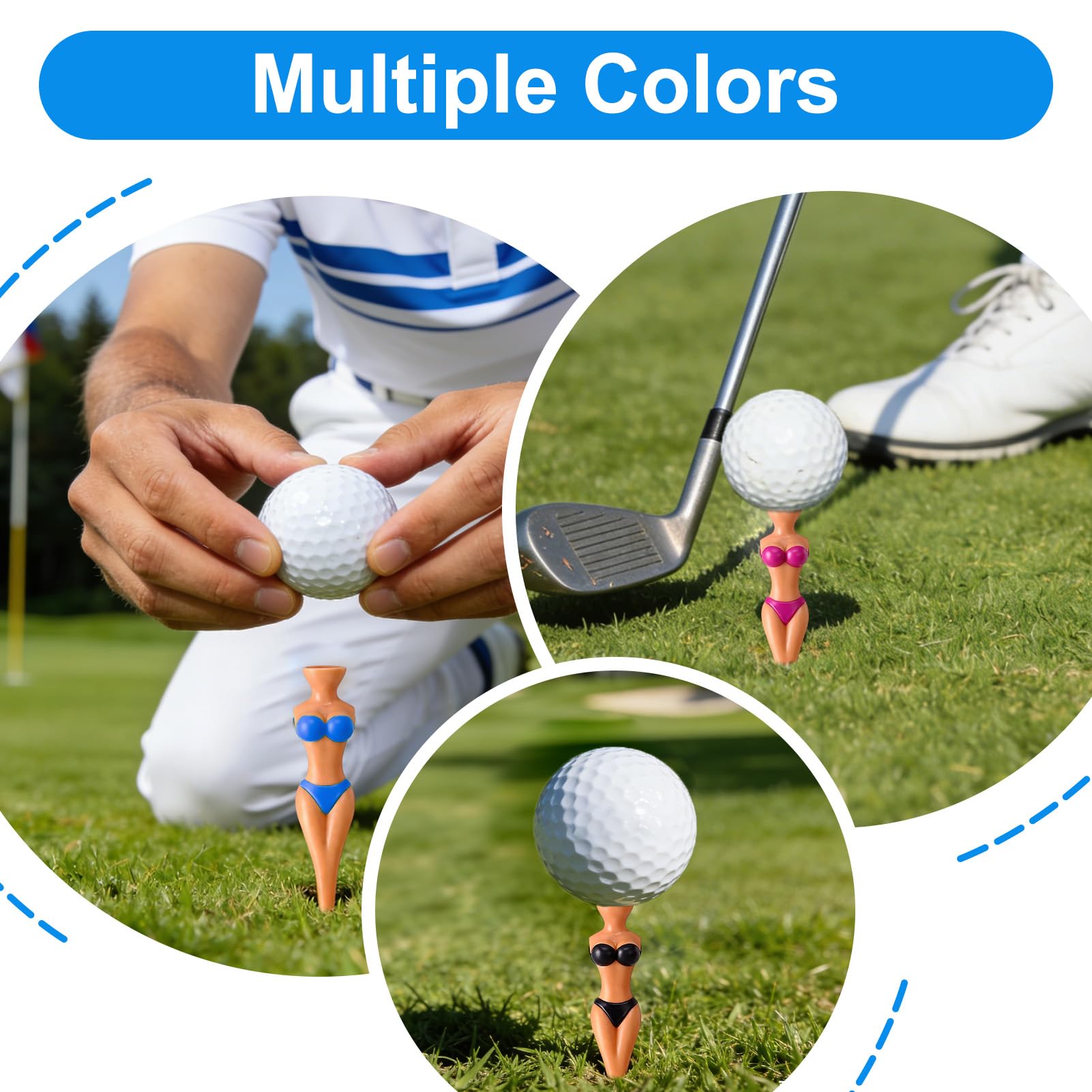 Camisetas de Golf Divertidas de Plástico 5 piezas 76 mm para Niñas Hombres Mujeres Entrenamiento