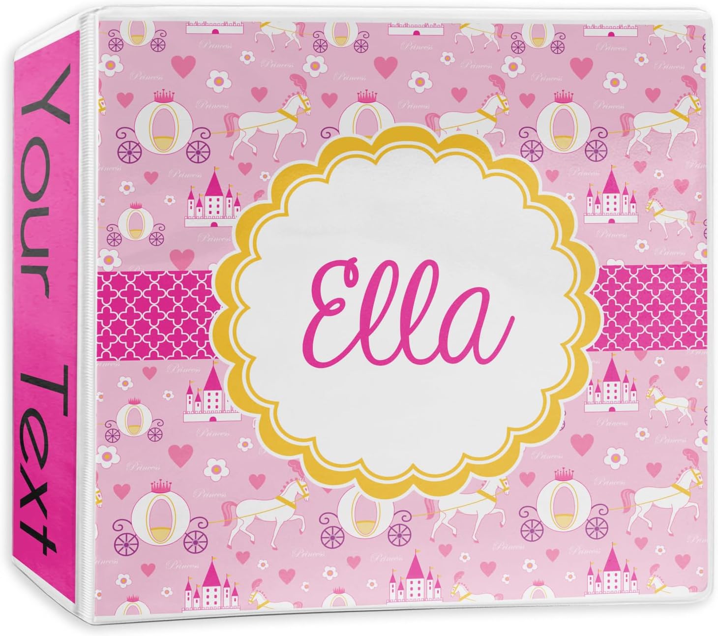 Personalized Princess Carriage 3-Ring Binder - 2 inch