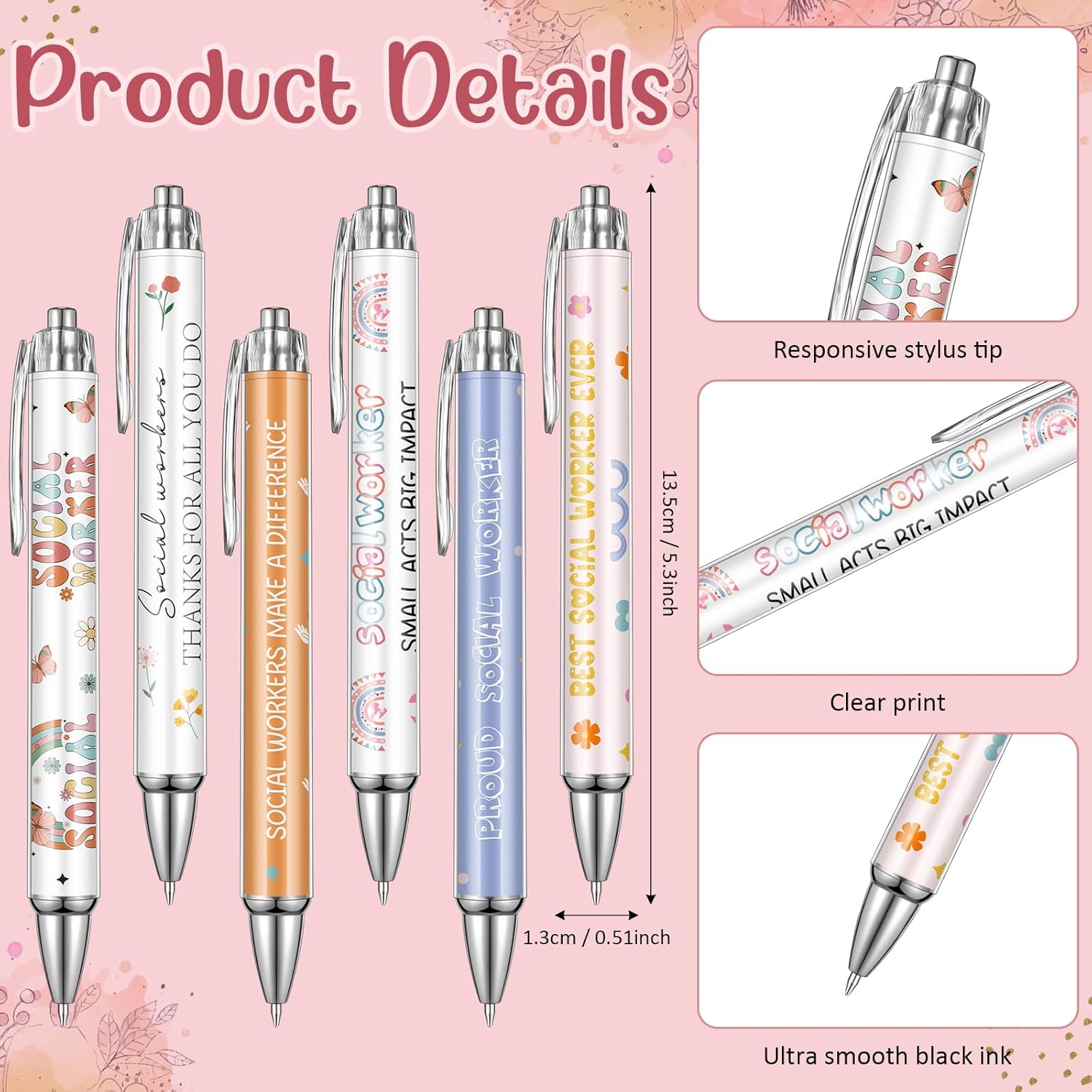 12 Sets Social Worker Month Appreciation Gifts Bulk Spiral Notebook Ballpoint Pens Keychains Folding Cards and Gift Bags Thank You Gifts for Staff Teachers Nurses Coworker Office Volunteers