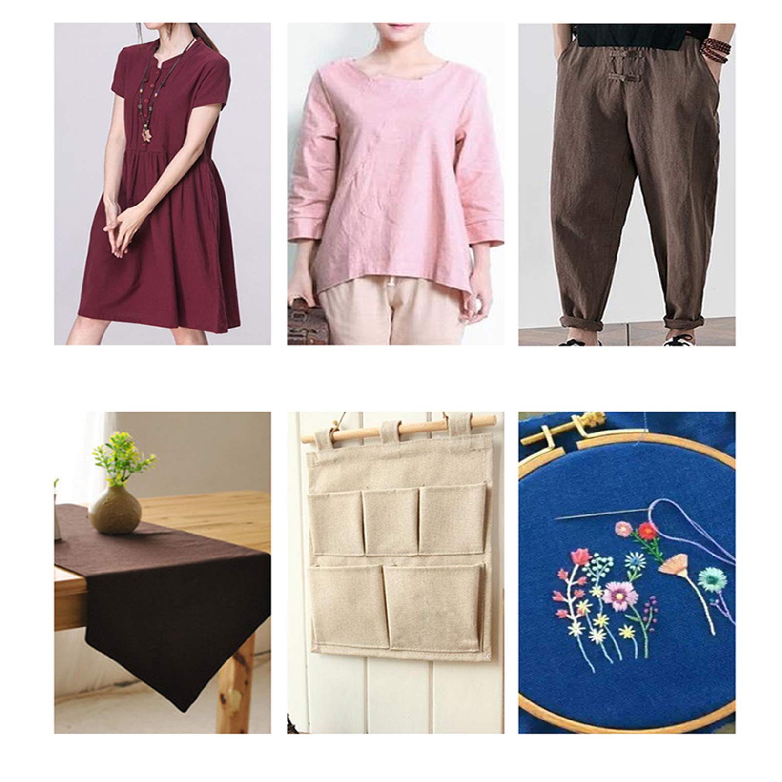 Tessuto di Lino Naturale Puro al 100% Materiale Morbido Sartoria Borsa di Lino Artigianale di Moda per Cucire Borse Tote con Cuscini