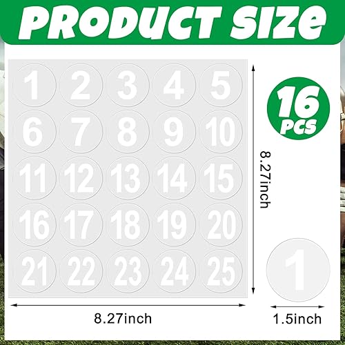 Miniatura 3 de Teling 400 calcomanías de números de casco deportivo blanco de 1.5 pulgadas, calcomanías de vinilo de números de hockey, calcomanías autoadhesivas