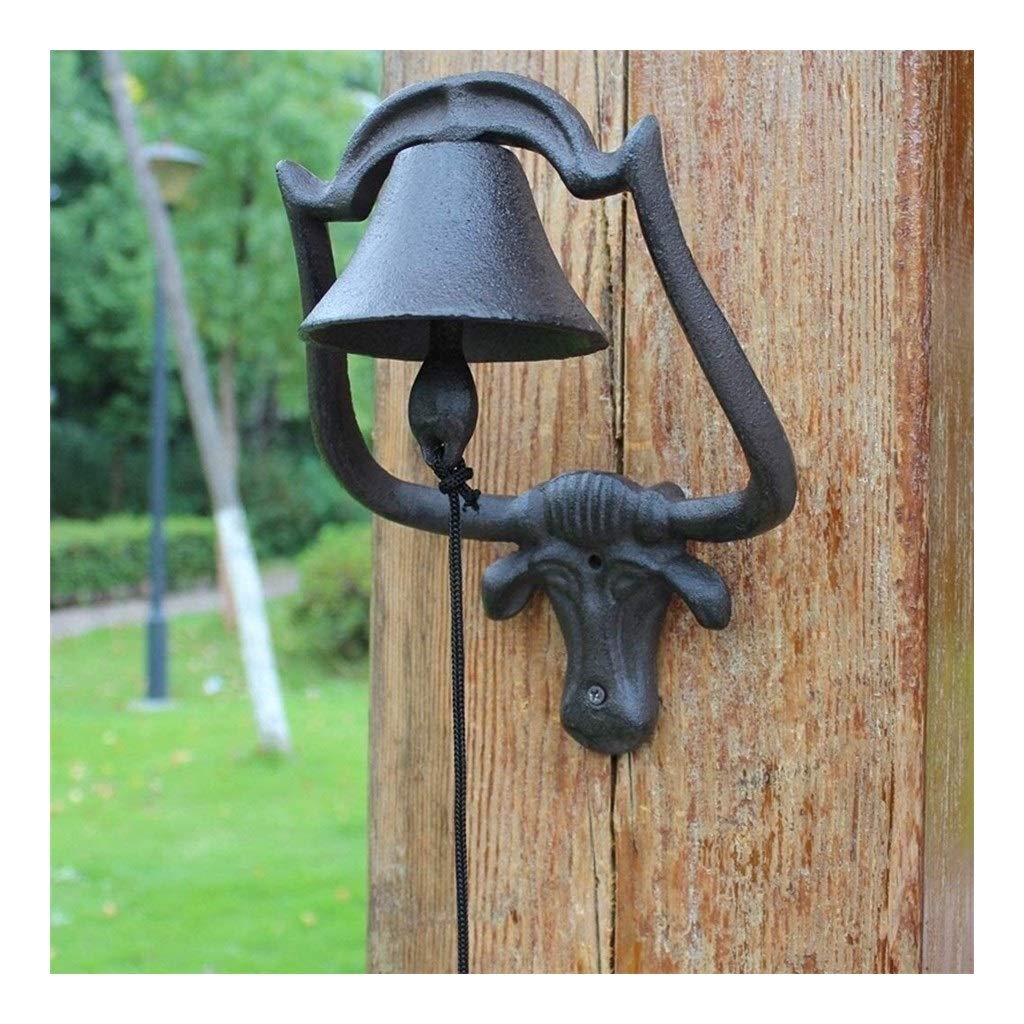 Campanello Rustico in Ghisa, Decorazione Antica Da Appendere