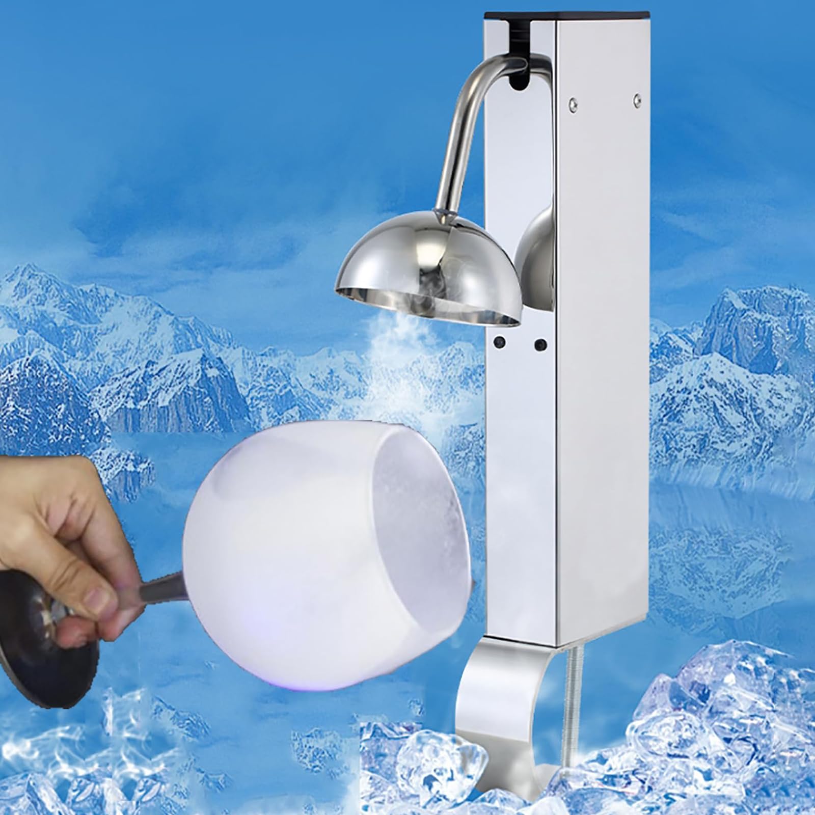 GlassFroster, refrigeratore a raffreddamento rapido per tazze da banco a -40 °C in 6 secondi per cocktail, birra, bevande miste e vino