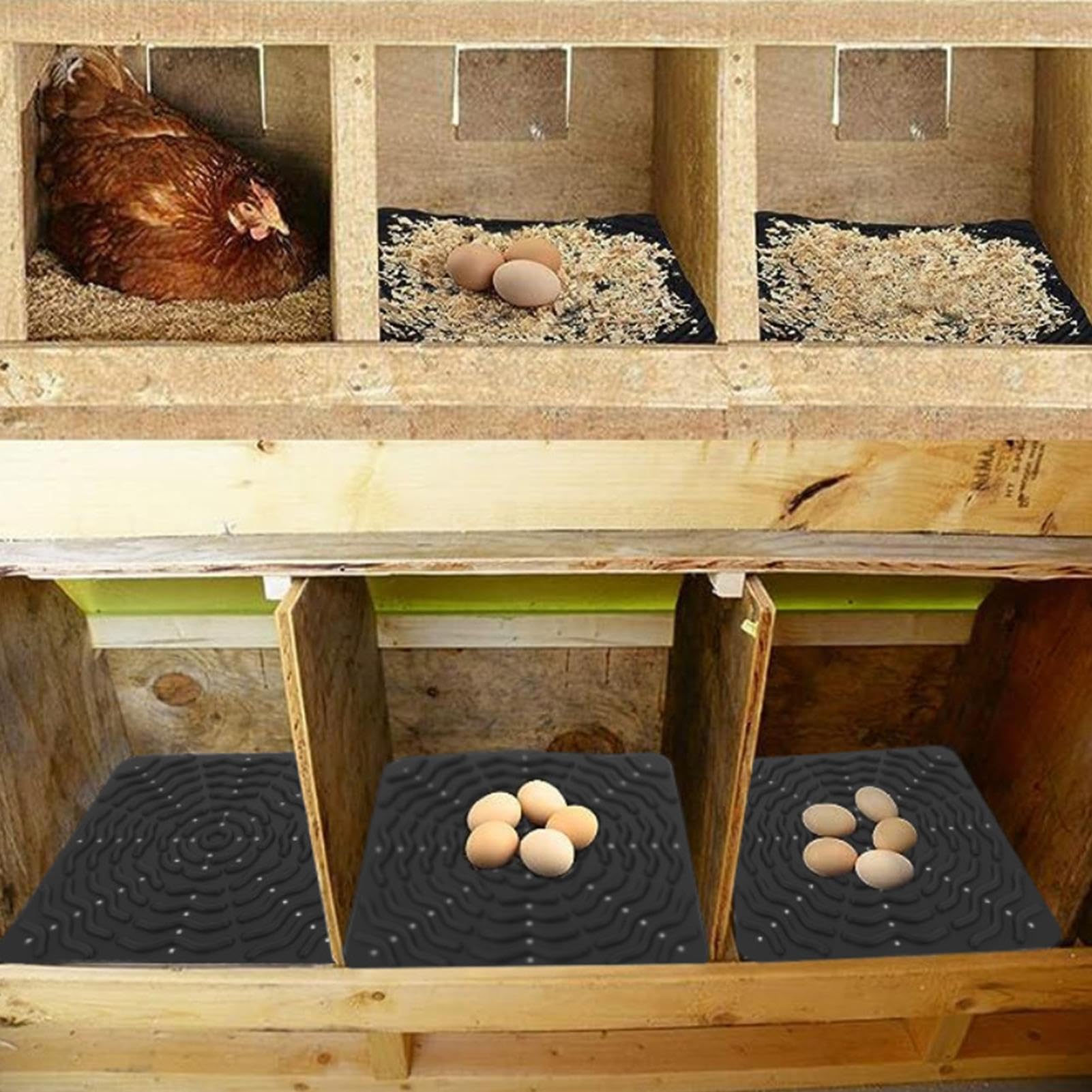 Nestkissen waschbar für Hühner – Nistmatratze für Legehennen | 4 Stück Silikonmatte wiederverwendbar für Bauernhof, Brutmaschine, Küken, Hühner, Enten, Sitzstange und