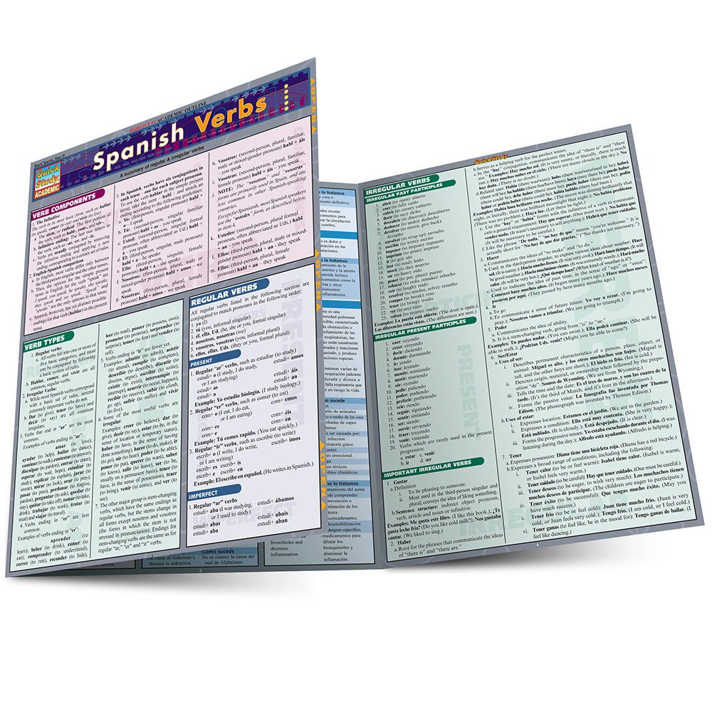 Spanish Verbs (Quickstudy: Academic) (Laminated Reference Guide; Quick ...