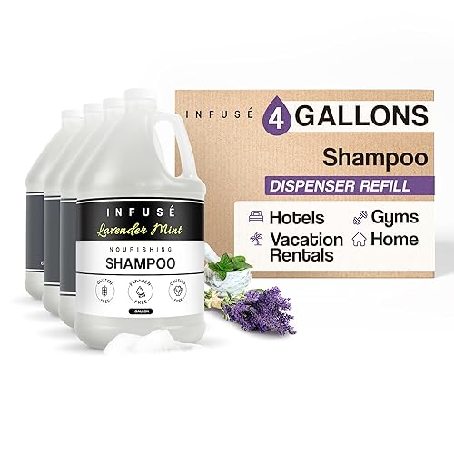 Terra Pure Infundir Lavender Mint Hotel Shampoo 1 galón Para hostelería y alquileres vacacionales para rellenar dispensadores (4 galones)