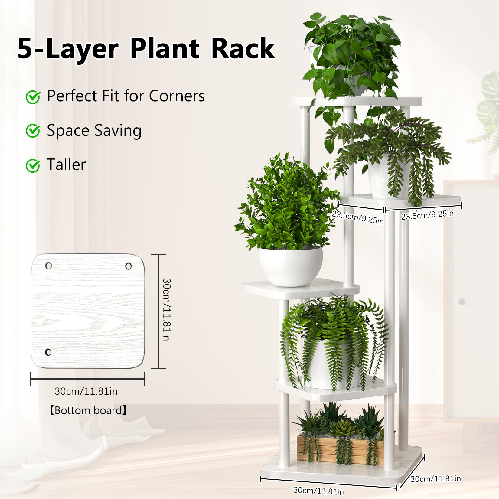 Plant Stand Indoor Tall Metal Corner Shelf for Multiple Plants Plant Shelf Suitable for Garden Balcony, Living Room - Image 2