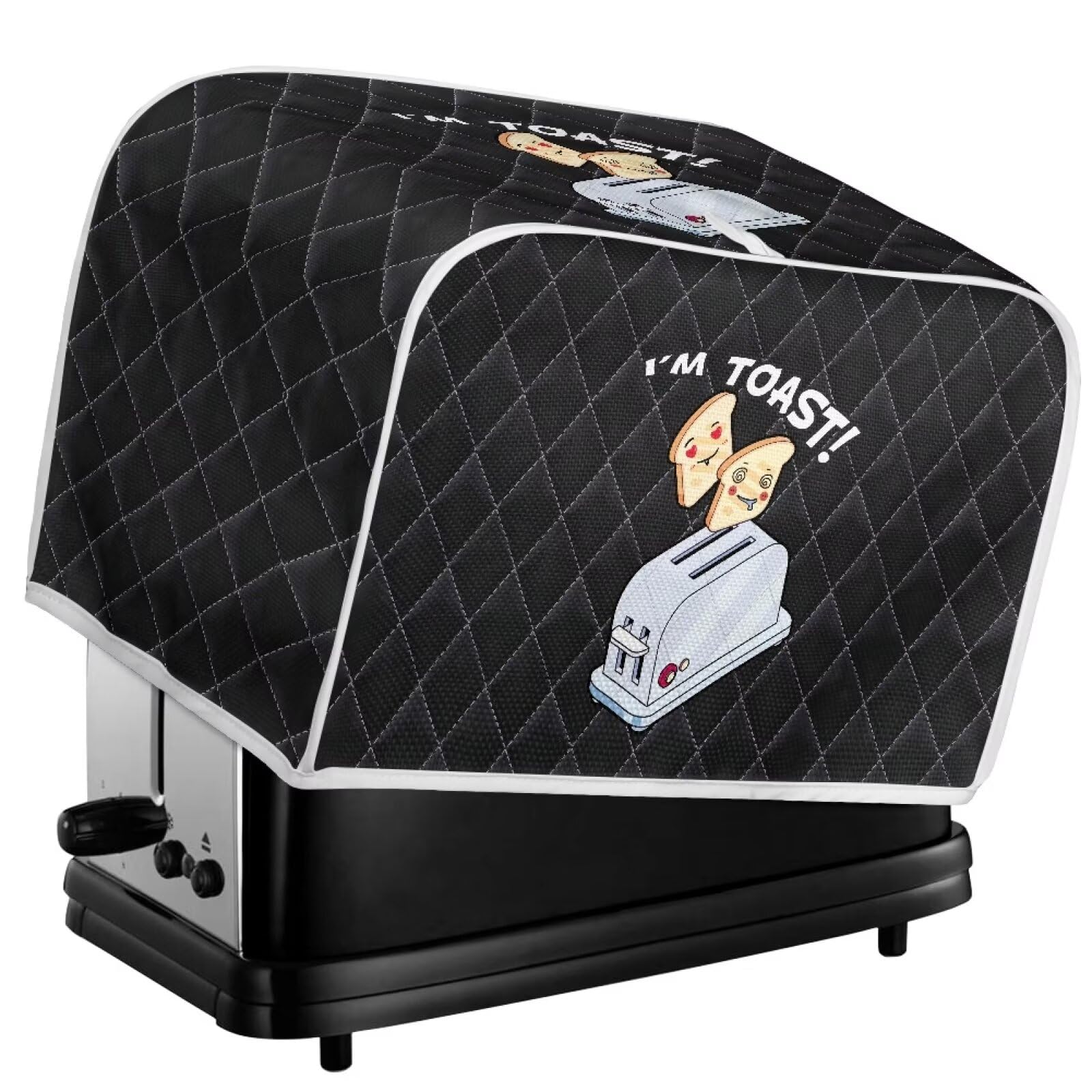 Eheartsgir Cartoon Toaster Pattern 2 Slice Toaster Cover Soft Kitchen Appliance Cover Stain Resistant Dust Proof Coffee Maker Protector Home