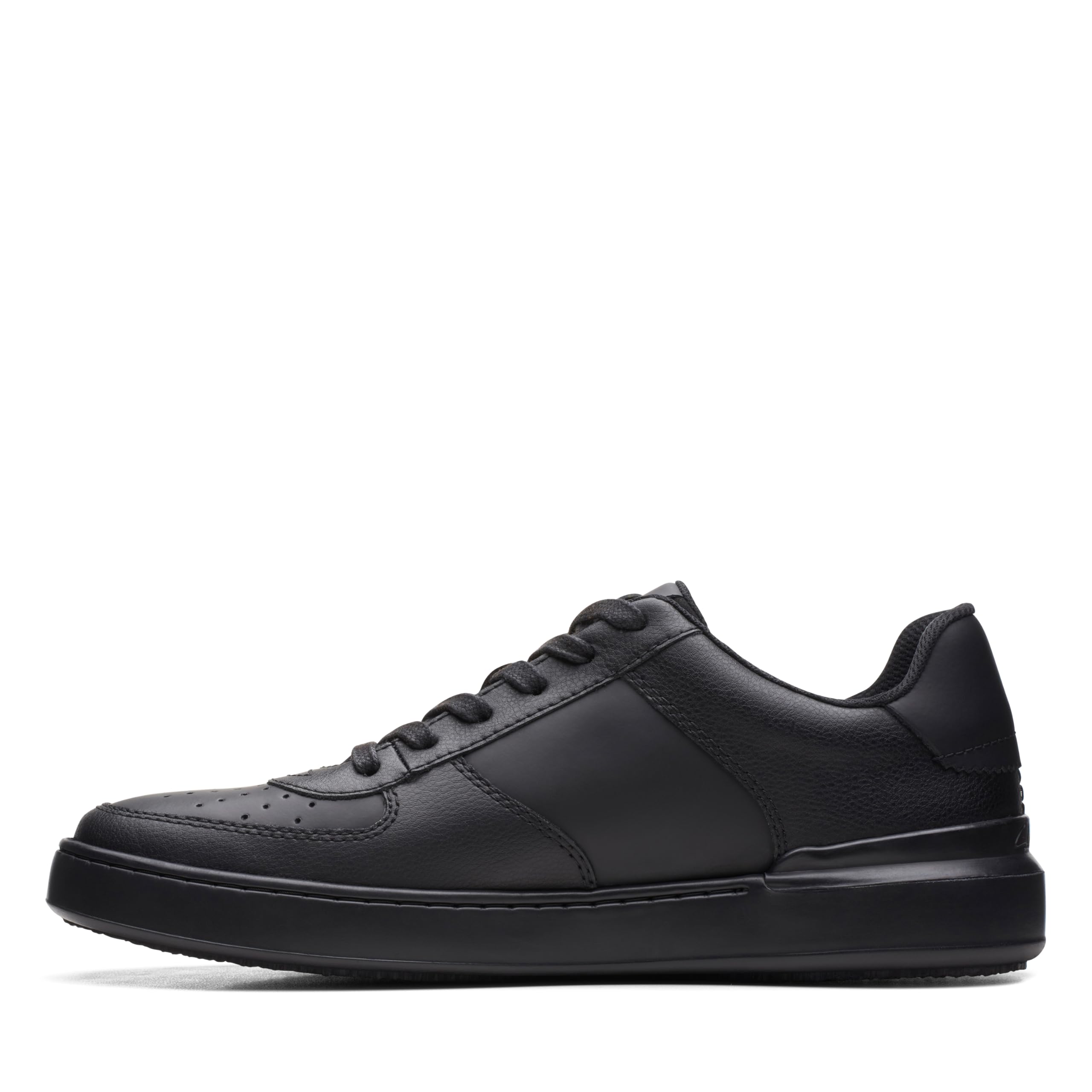 Clarks Men's Courtlite Tie Trainers, Black (Black Leather), 6.5 UK