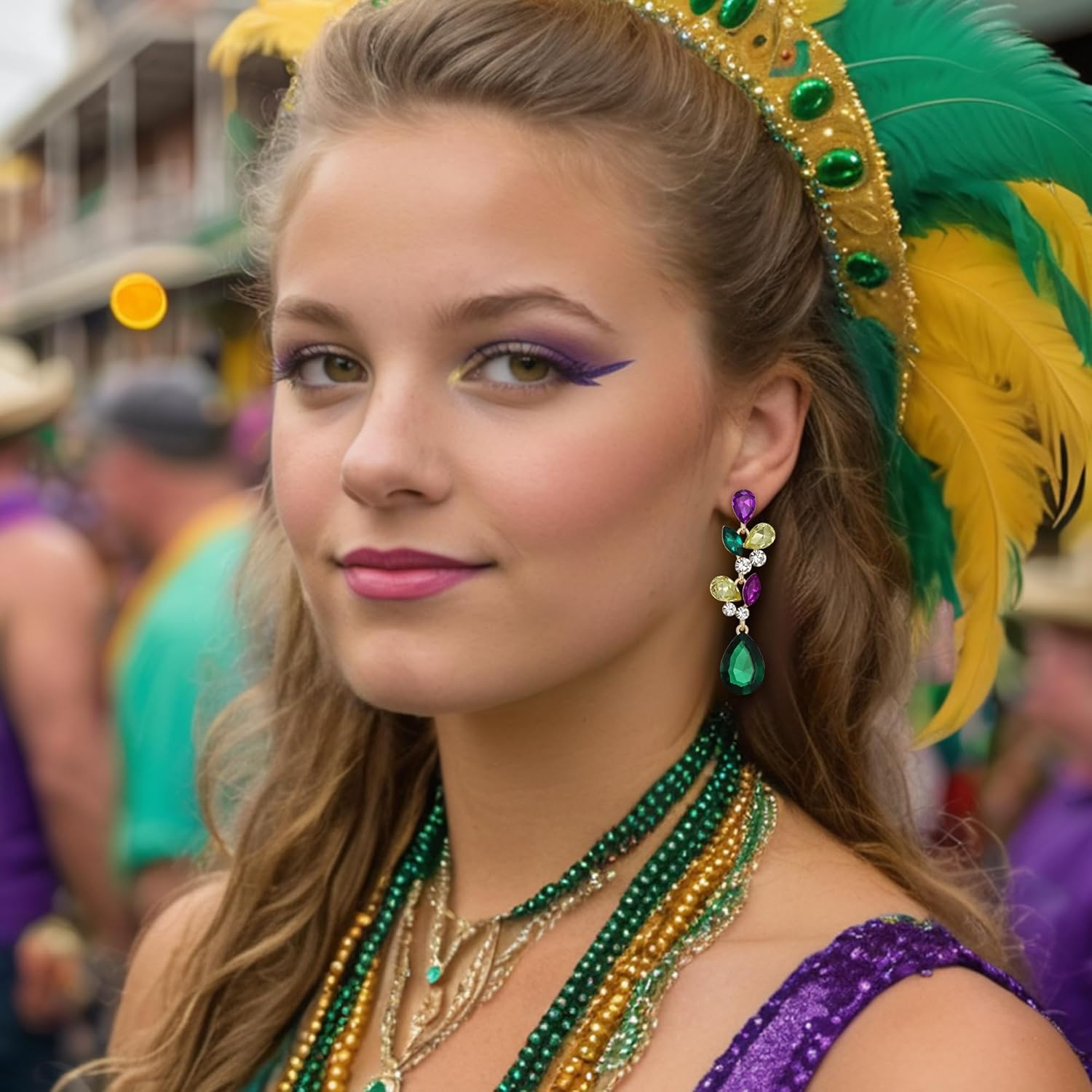 EVER FAITH Women's Rhinestone Crystal Bridal Leaf Teardrop Dangle Earrings Silver-Tone - Image 2