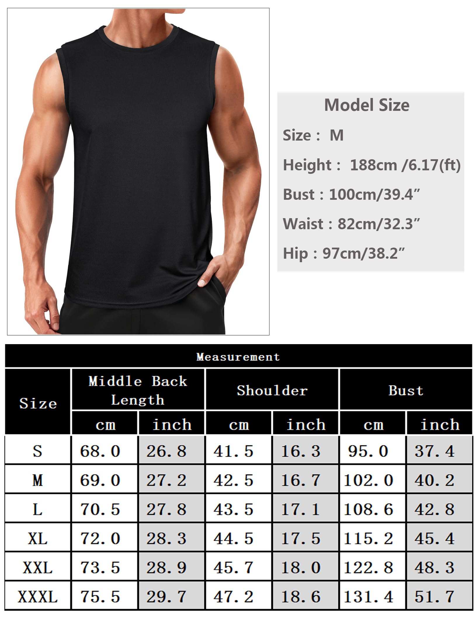 Camiseta de Tirantes Hombre Deportiva Camiseta Sin Mangas Fitness Transpirable Secado Rápido Elástica para Gimnasio Running y Uso Diario S-3XL