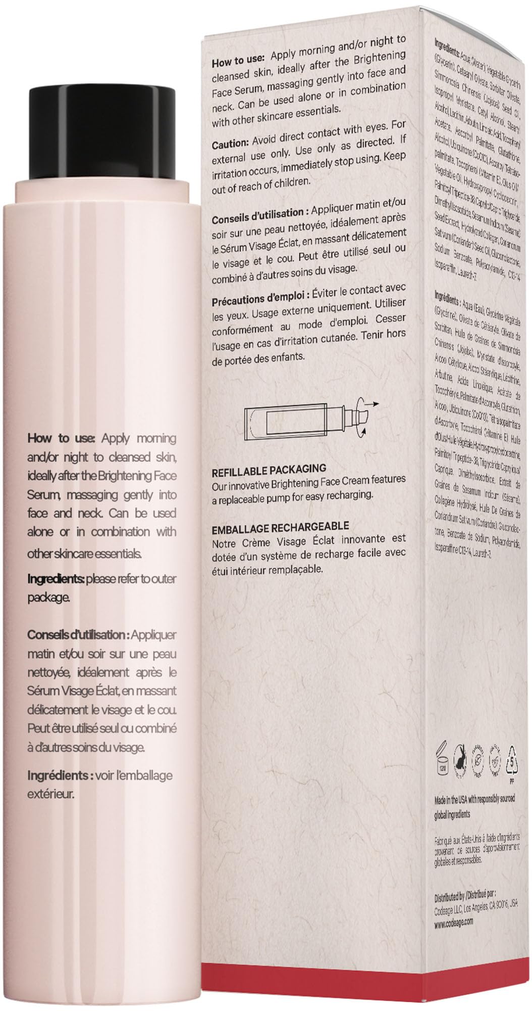 Amazon.com: Codeage Maison Rouge Brightening Face Cream Refill Glutathione  Cream, Collagen Peptides, Vitamin E, CoQ10  Radiance & Antioxidant Complex   Paraben and Sulfates Free  Skin Care - 1.7 fl oz :
