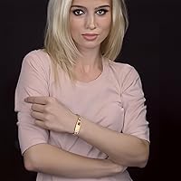 Vista 23 de Pulseras médicas de la identificación de la alerta del acero inoxidable de la señora de la manera