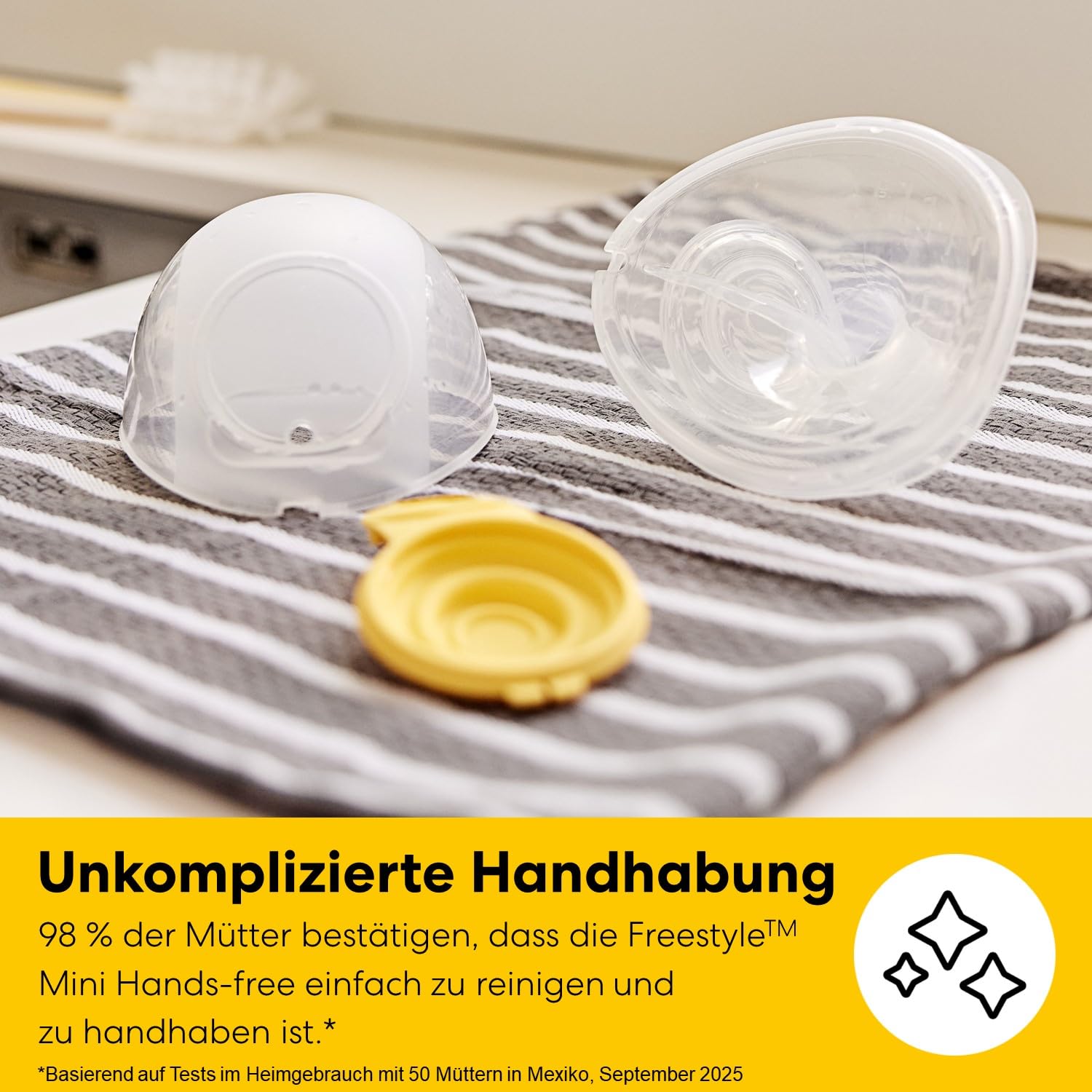 Medela Freestyle Mini tragbare elektrische Doppelmilchpumpe mit Hands-free Auffangschalen und Akku