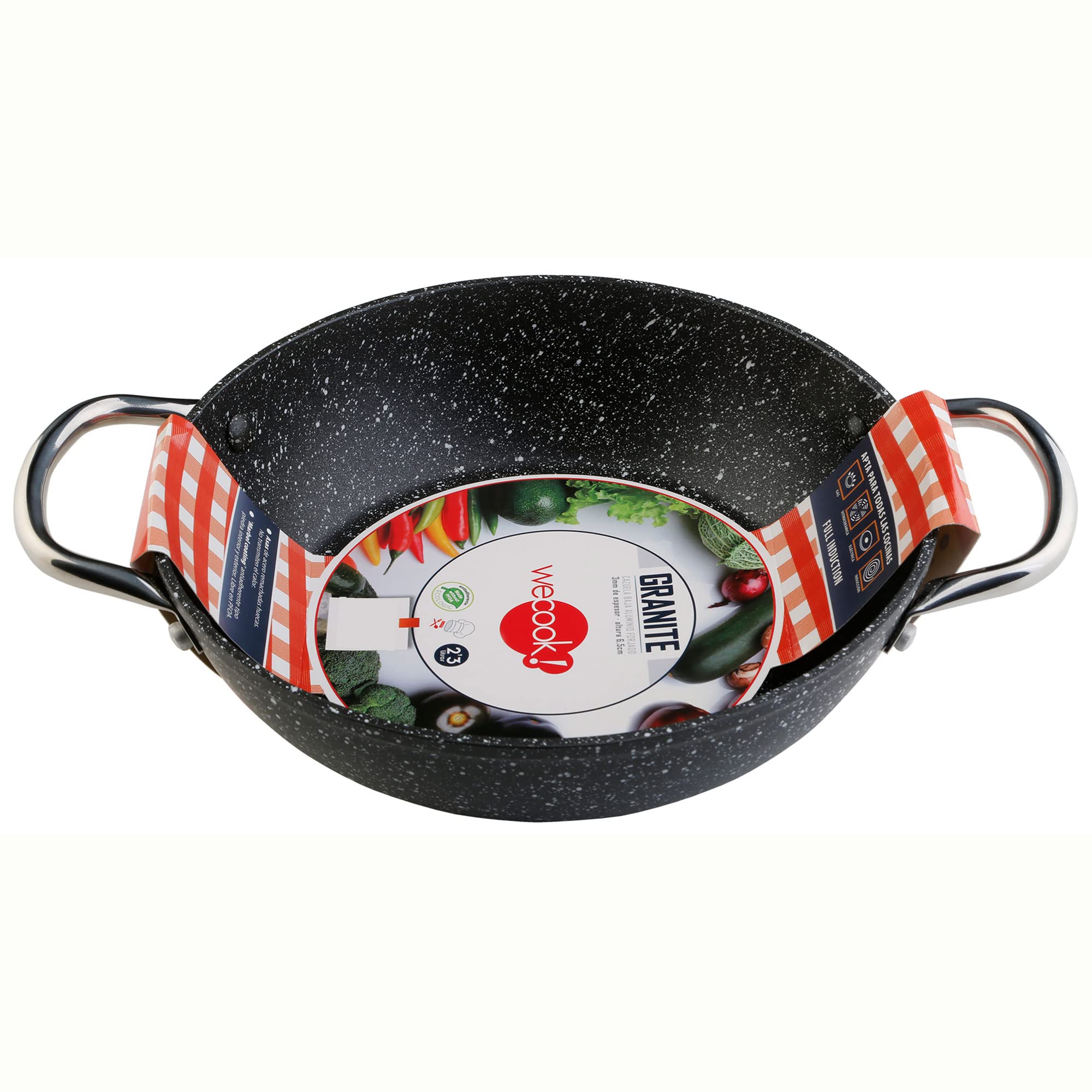 Casserole Basse WECOOK! 24 Cm - Aluminium Forgé 3 Mm, Antiadhésif Sans PFOA, Compatible Induction - Poignées Inox Froides, Idéale Pour Toutes Cuisinières