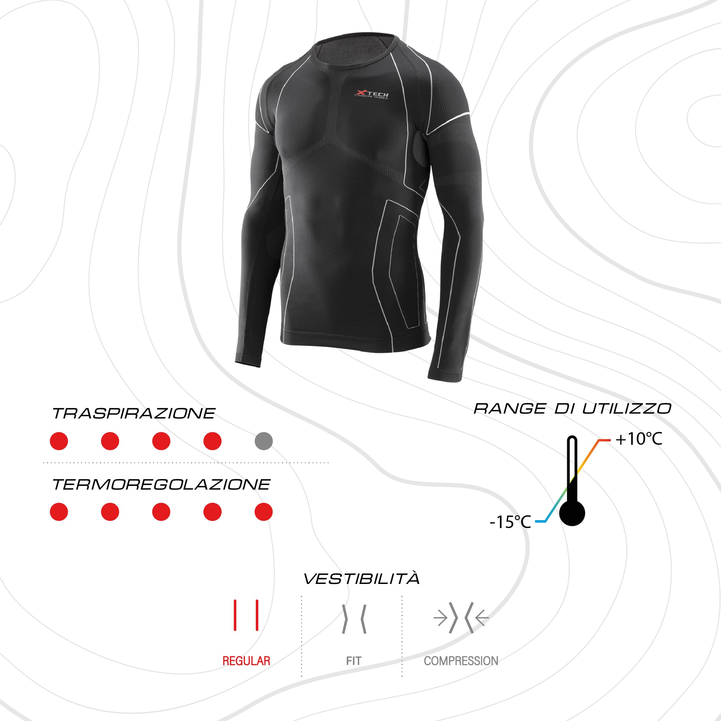 Maglia Race3 Manica Lunga, Maglia Tecnica Uomo, Termoregolante e Traspirante, in Polipropilene, Multisport per Outdoor e Allenamento