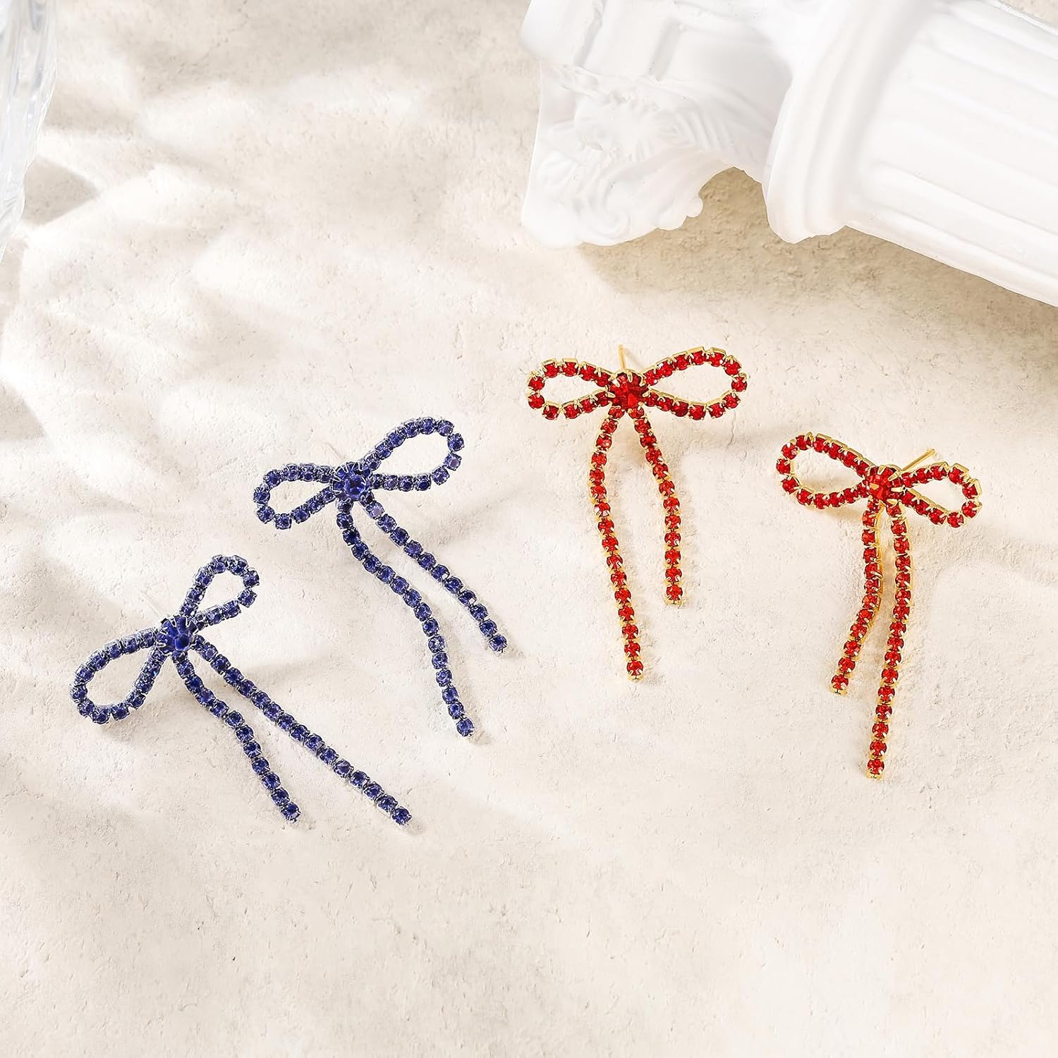 Gold Bow Ribbon Hoop Earrings - Long Ribbon Drop Dangle Bow Tie Huggie Earrings for Women's Jewelry Gifts - Image 6